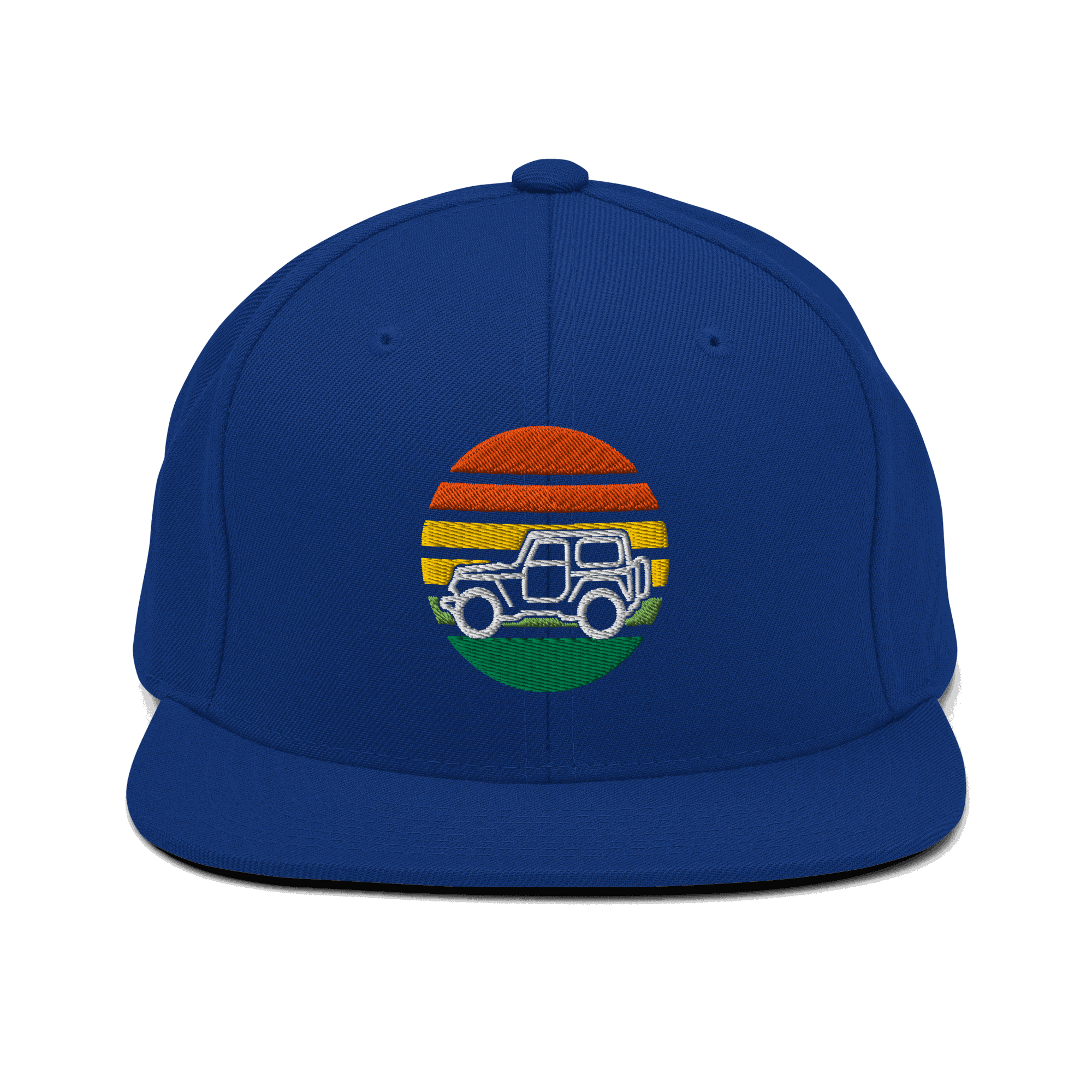 4x4 Retro Snapback Hat with embroidered patch for off-road and automotive enthusiasts