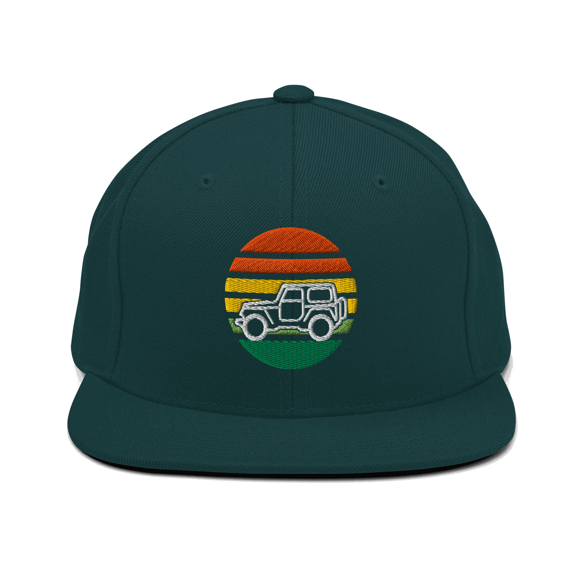 4x4 Retro Snapback Hat with embroidered 4x4 patch for off-road and overlanding fans