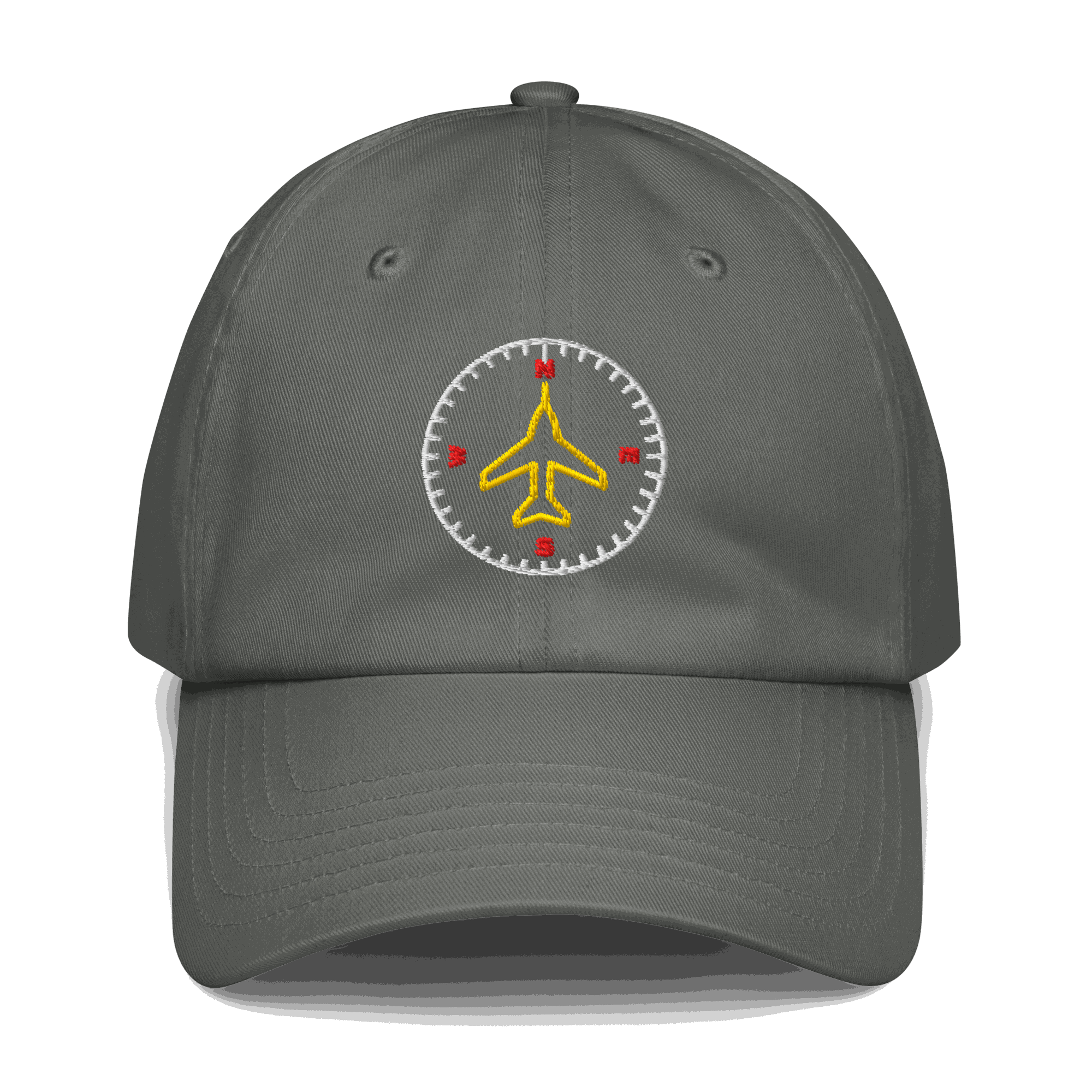 Pilot Compass Aviation Cap with embroidered compass design and adjustable strap