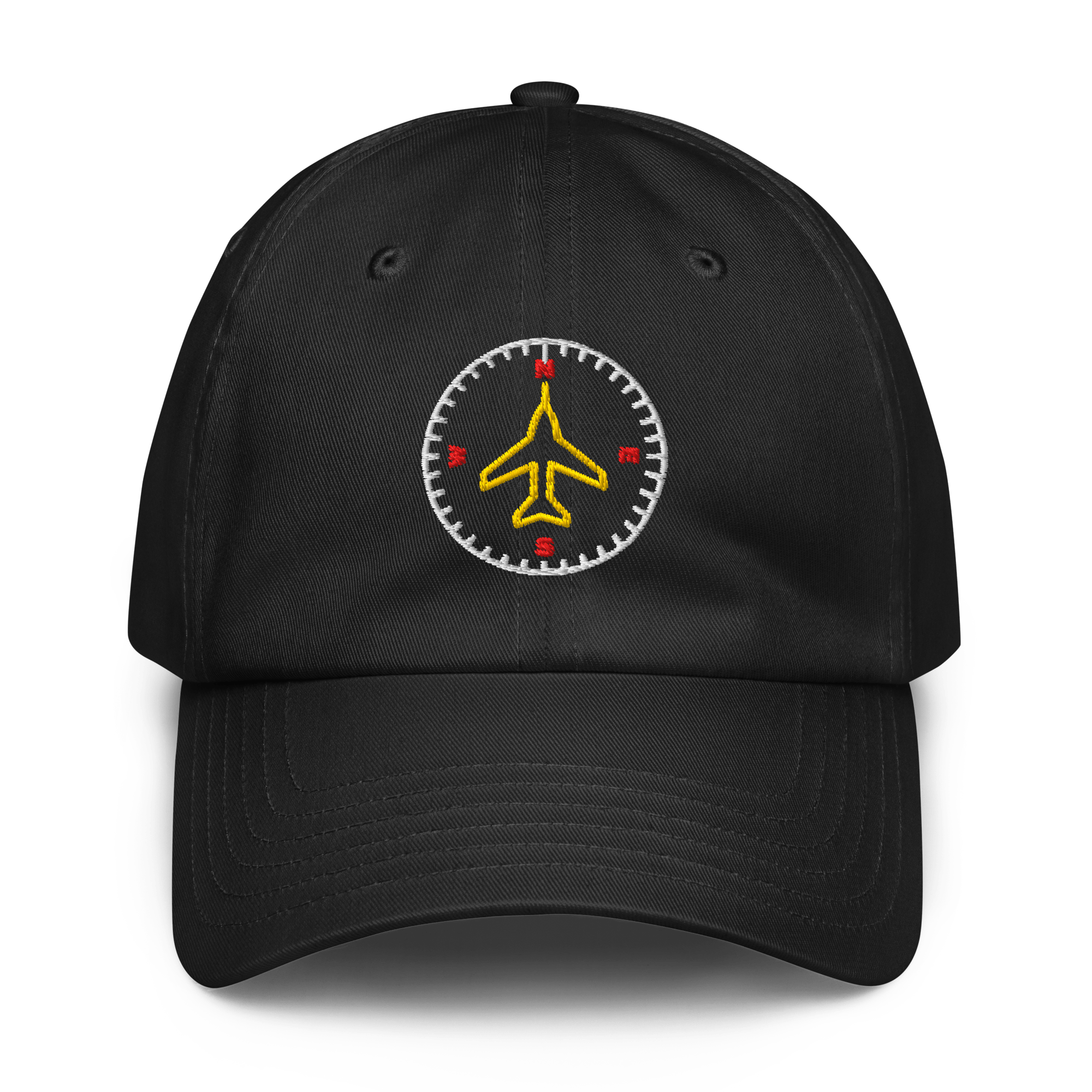 Pilot Compass Aviation Cap with embroidered compass design and adjustable strap