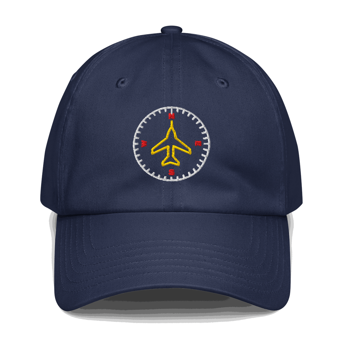 Pilot Compass Aviation Cap with embroidered compass design and adjustable strap