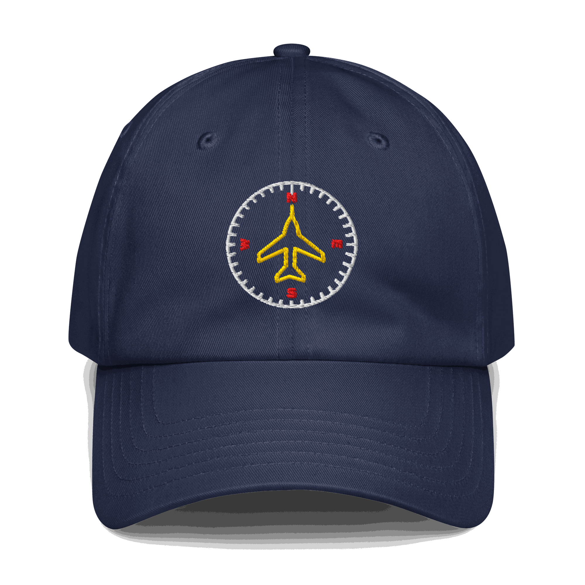 Pilot Compass Aviation Cap with embroidered compass design and adjustable strap