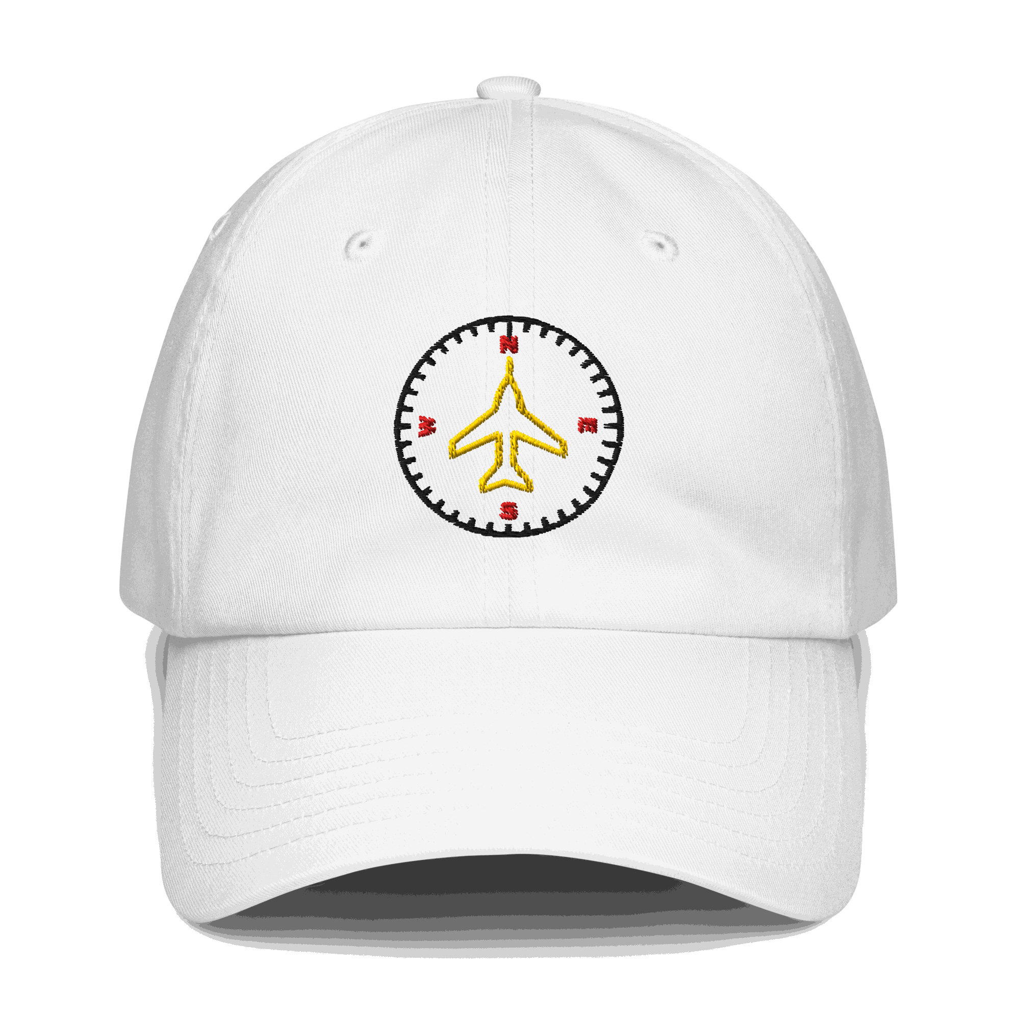 Pilot Compass Aviation Cap with embroidered compass design and adjustable strap