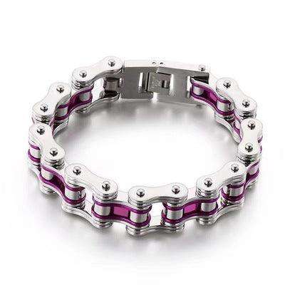 Diverse colorful motorcycle chain bracelet
