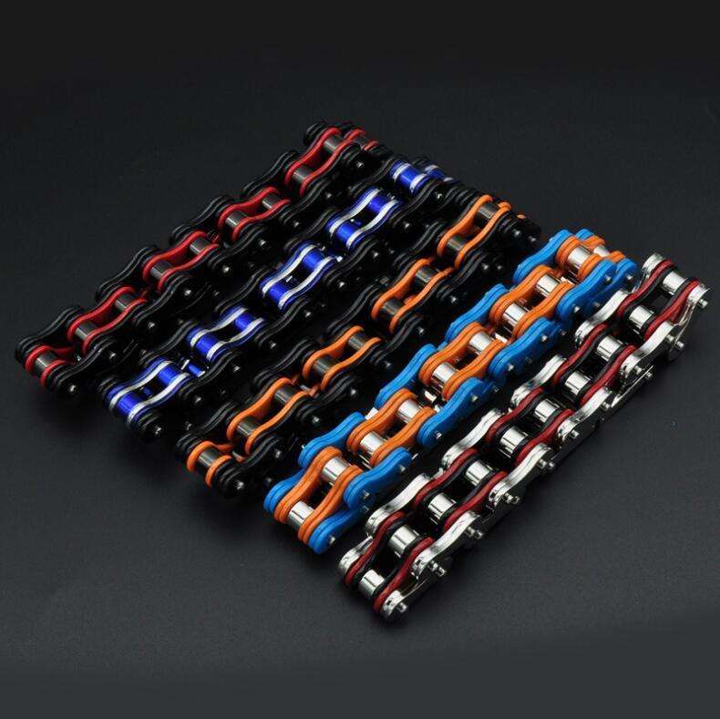 Diverse colorful motorcycle chain bracelet - Prop and Piston