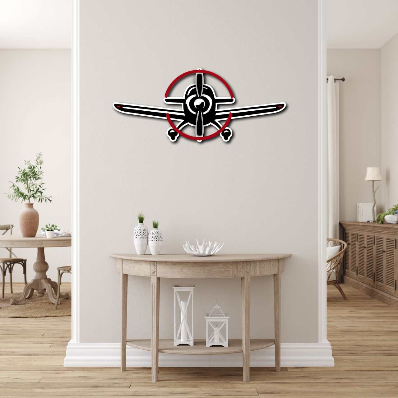 Multicolor metal sign airplane wall art durable 16-gauge steel indoor outdoor decor