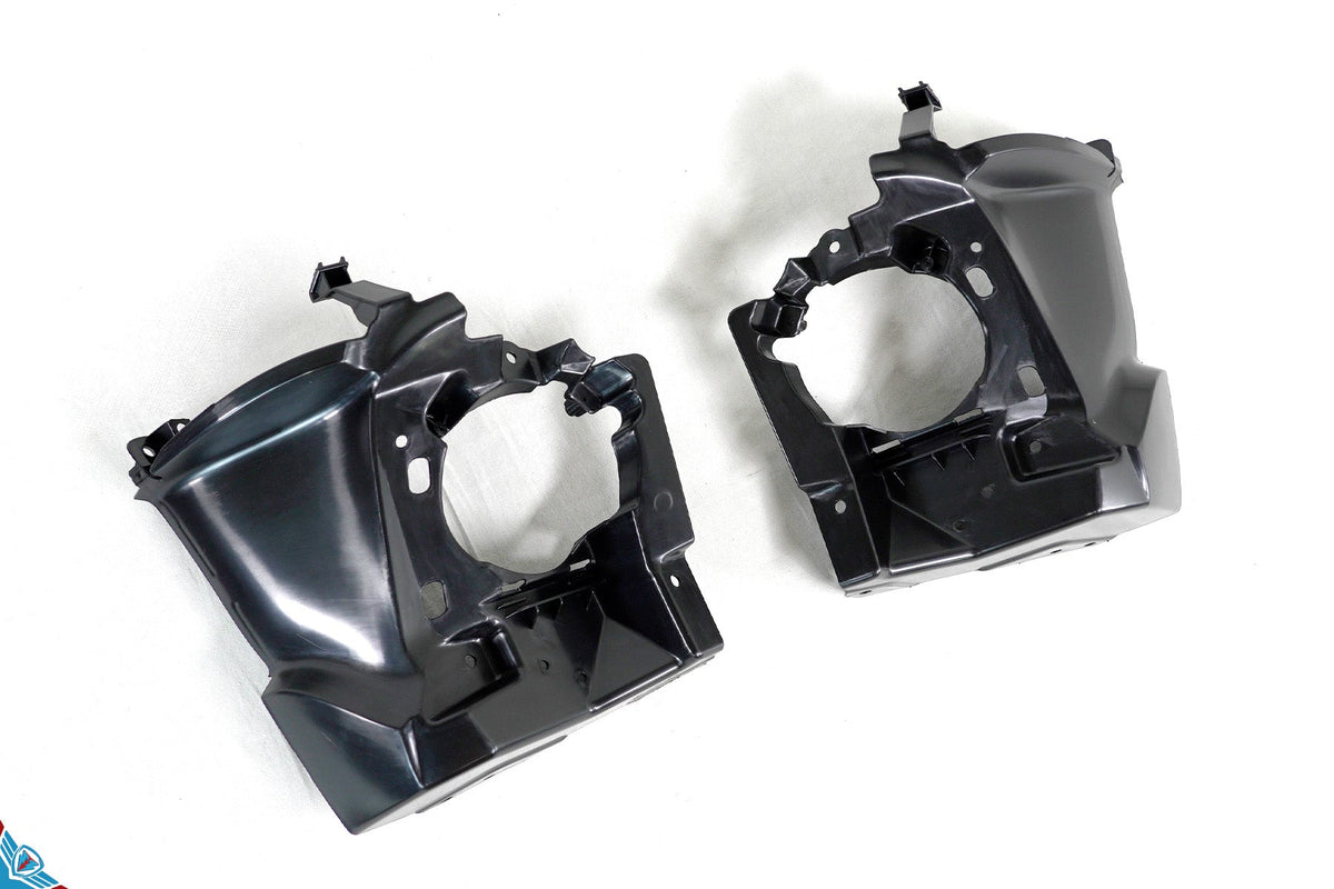 2014-2020 BMW 4 Series F32 M Sport style front bumper conversion kit installed on blue coupe