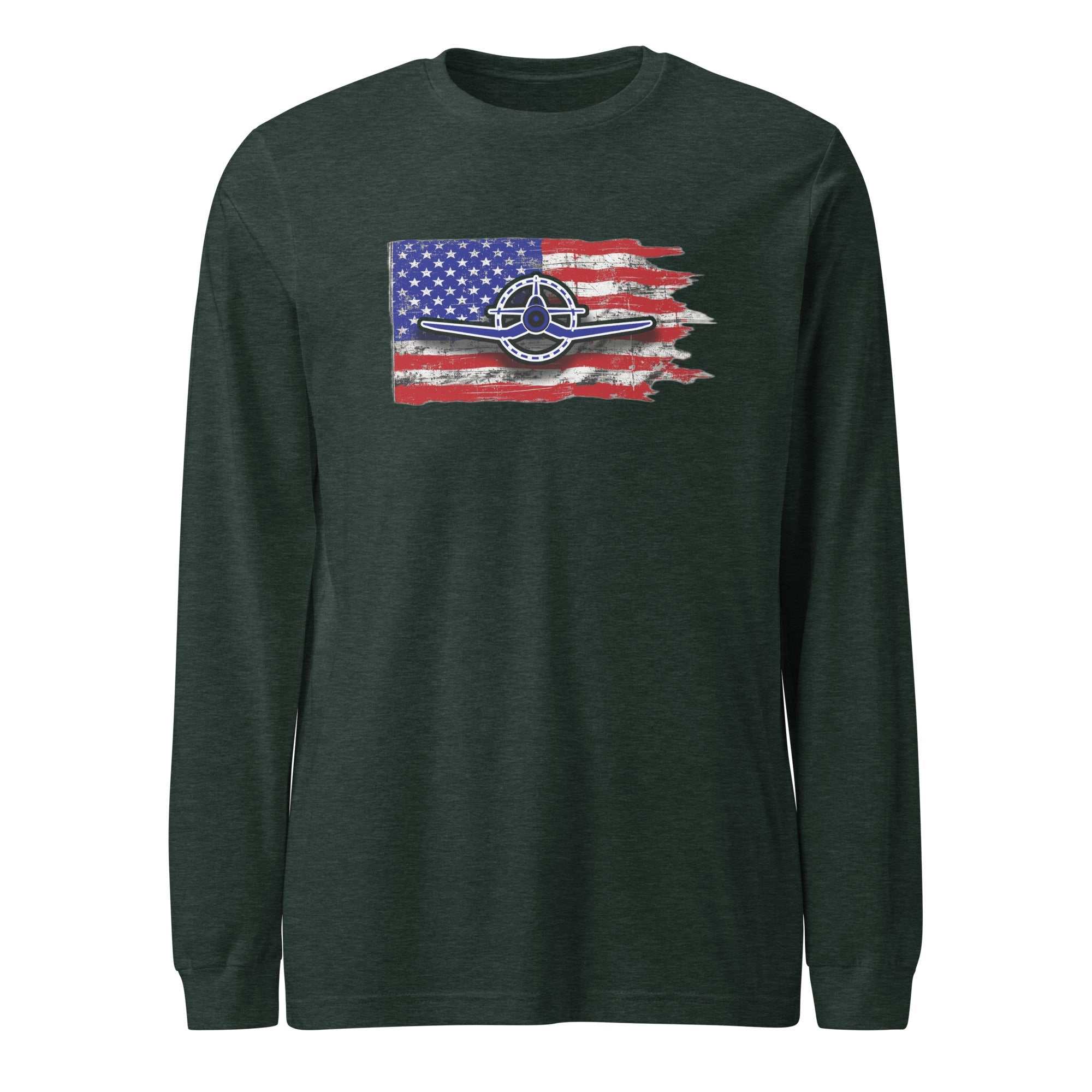 Airplane Tee F4U Unisex Long Sleeve Tee - Prop and Piston