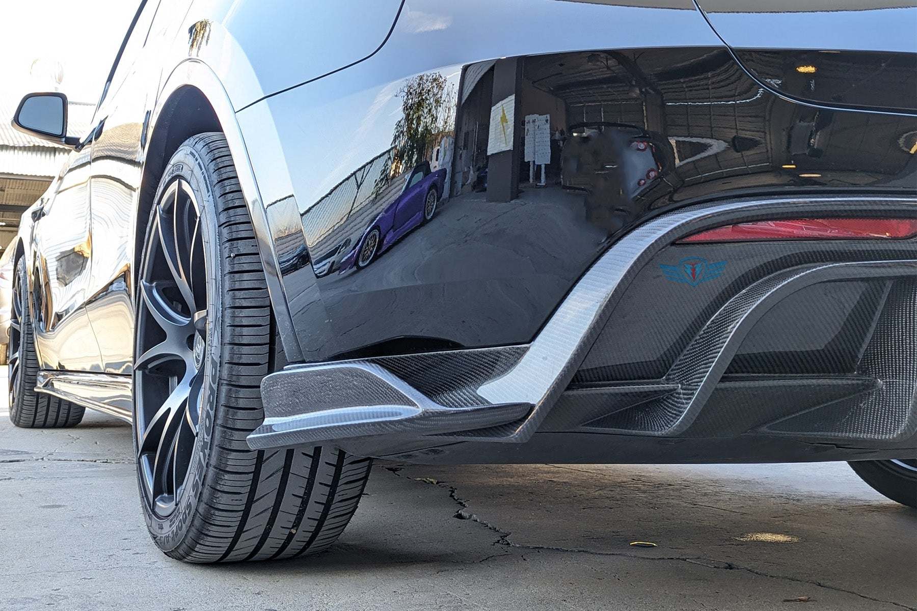 2020-2025 Tesla Model Y (1st Gen) Carbon Fiber SHX Full Replacement Rear Diffuser | FYBR Aerodynamics