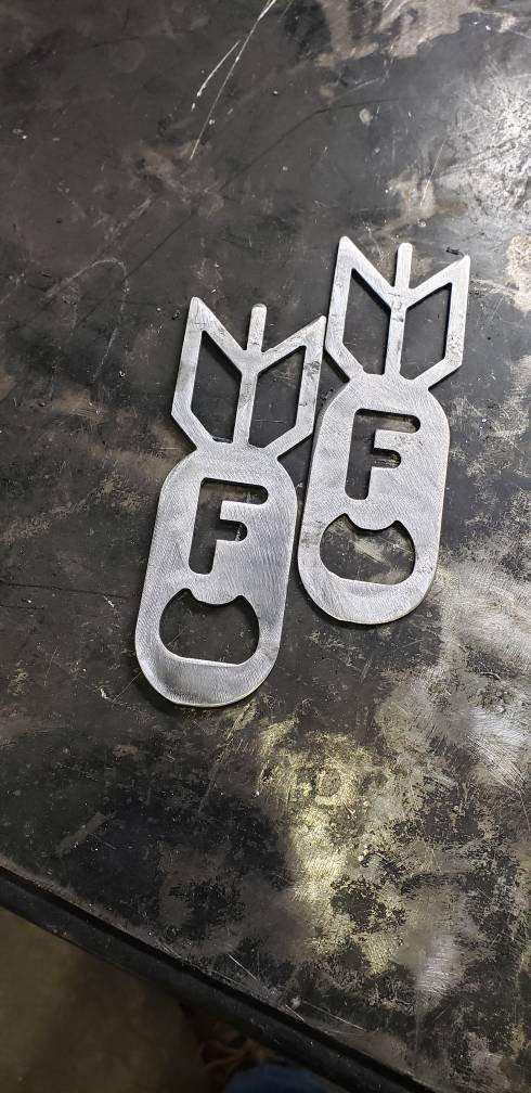 F Bomb Bottle Opener – Steel Bar Tool – Powder Coated – Funny Kitchen & Garage Gift 3"x6"
