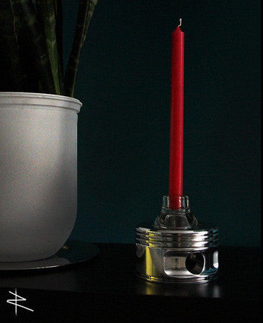 the KATE Jacobs WWII Radial Engine Piston Mirror Polished Tea Light Candle Holder - Prop and Piston
