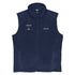 Jet Set Pilot Columbia fleece vest in navy blue with zippered pockets and embroidered pilot logo