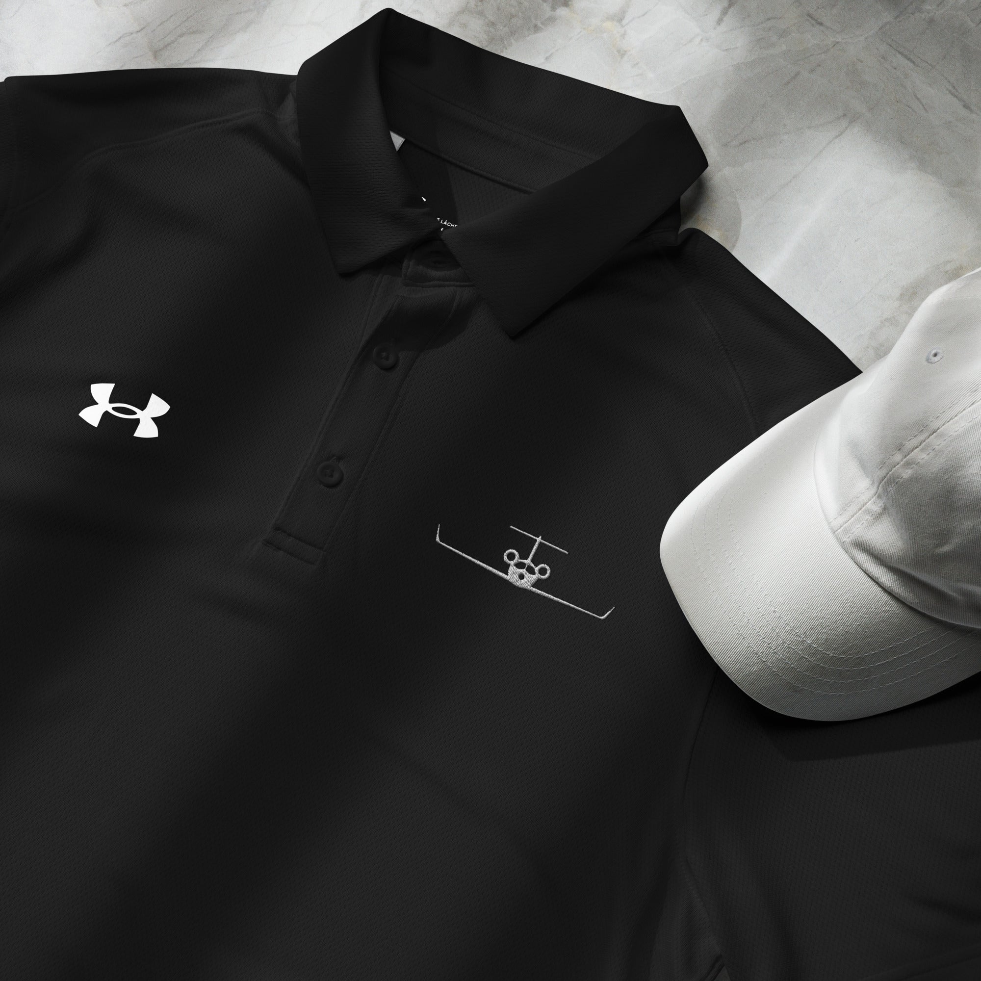 Jet Set Under Armour® men's polo - Prop and Piston