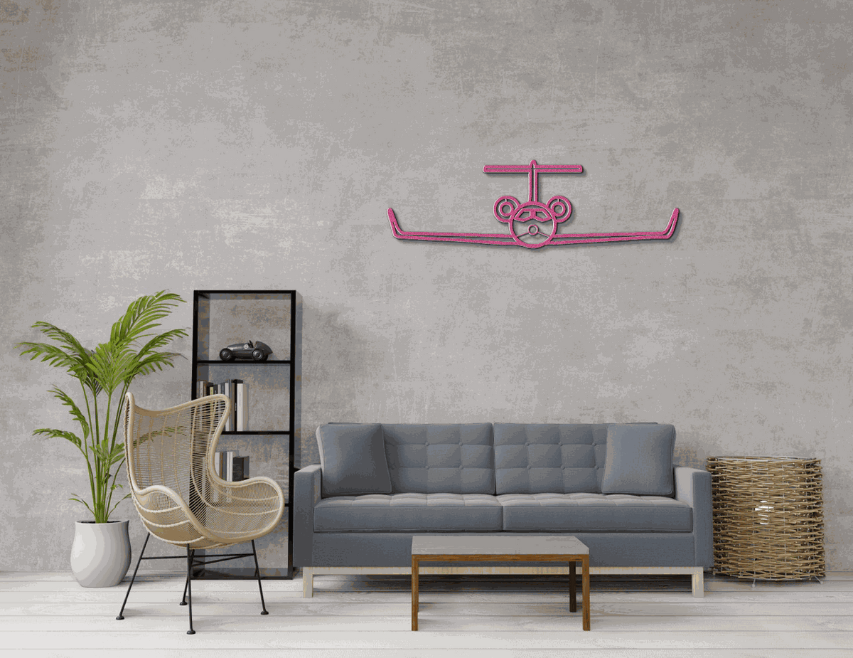 Customizable metal wall art jet silhouette made from durable 16 gauge steel with vibrant finish options