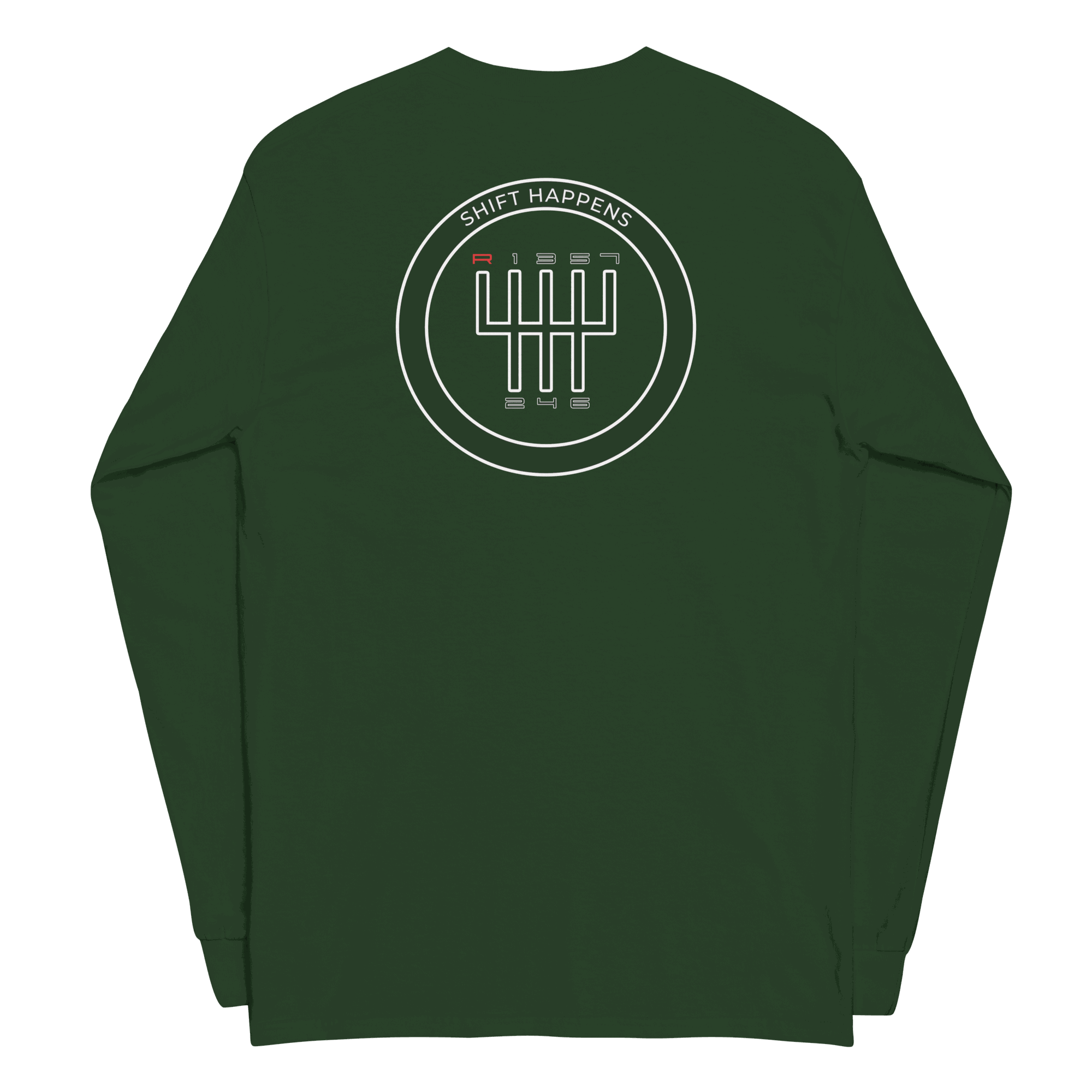 Shift Happens Long Sleeve T-Shirt in classic fit with rib cuffs and 100% cotton fabric for men&