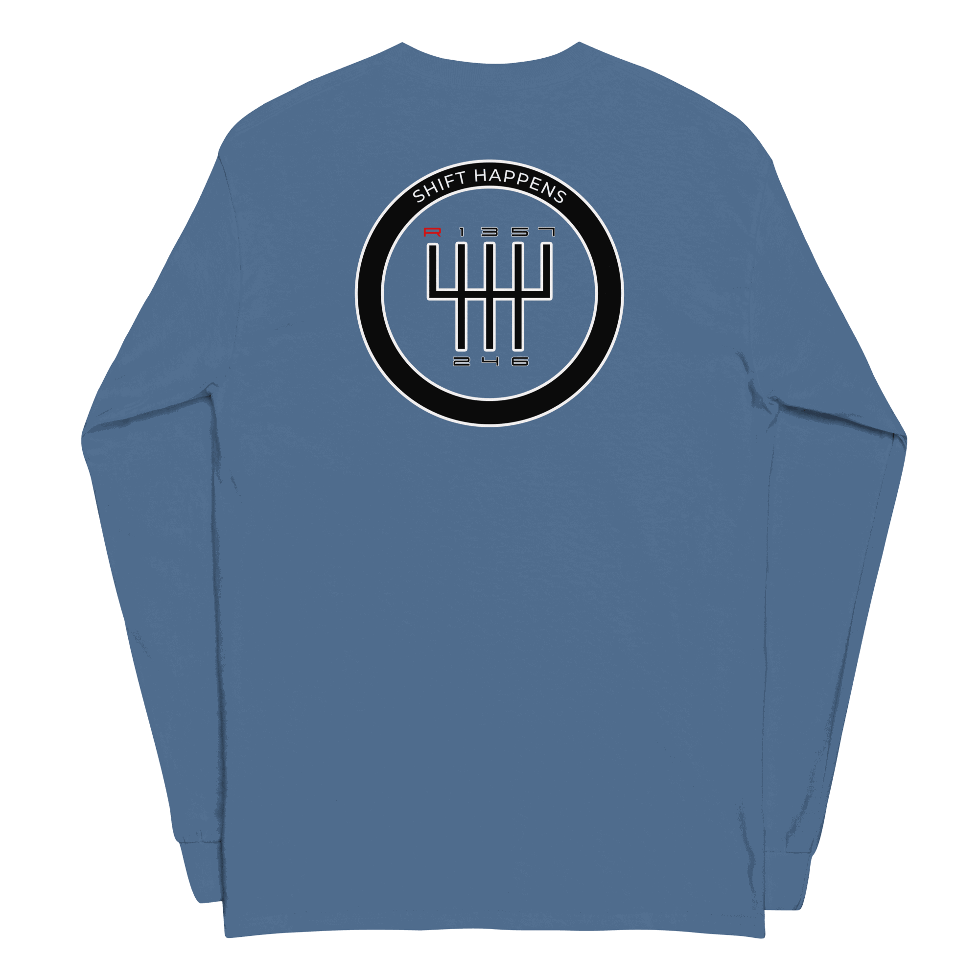 Shift Happens Long Sleeve T-Shirt made of 100% cotton with classic fit and ribbed cuffs