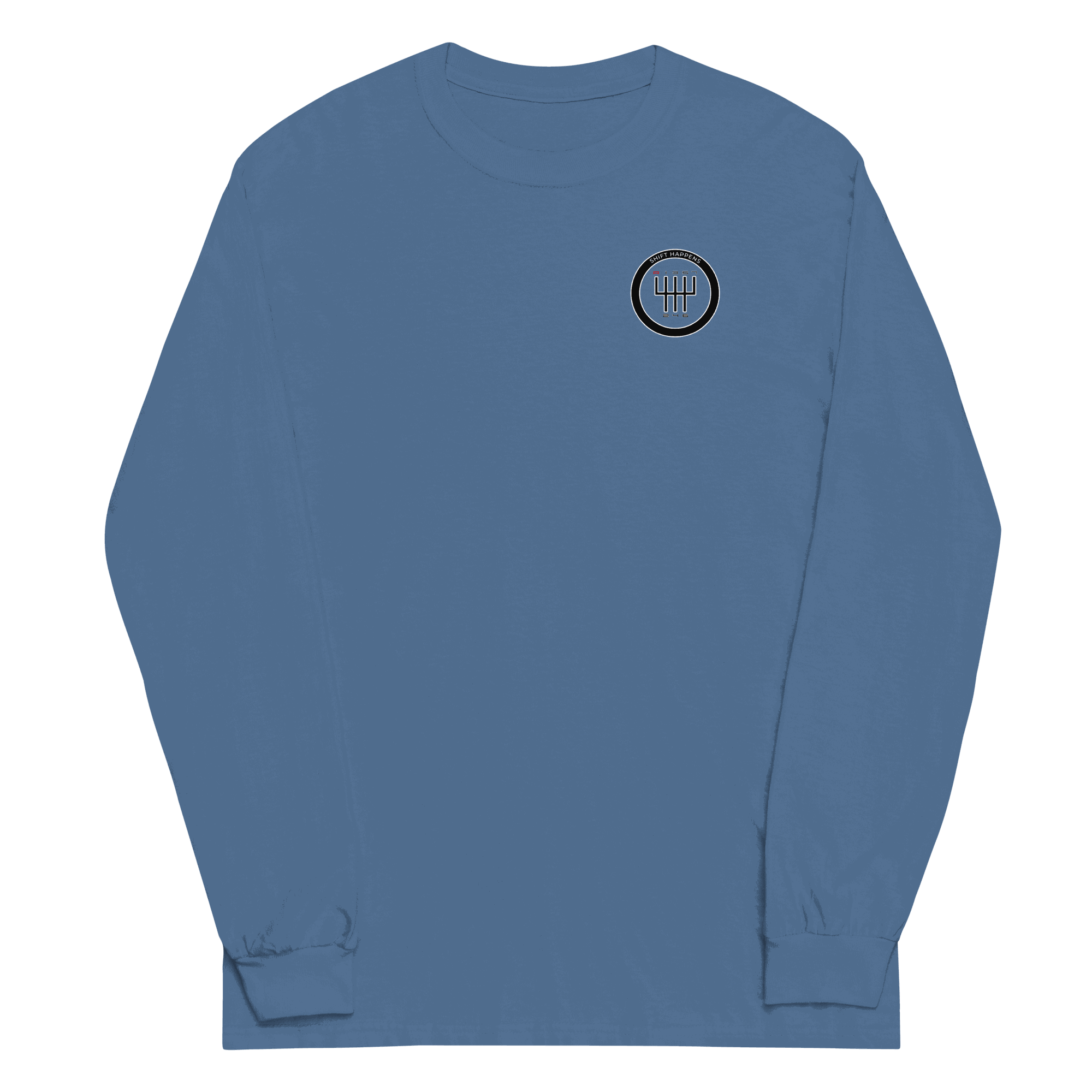 Shift Happens Long Sleeve T-Shirt in classic fit with ribbed cuffs and 100% cotton material