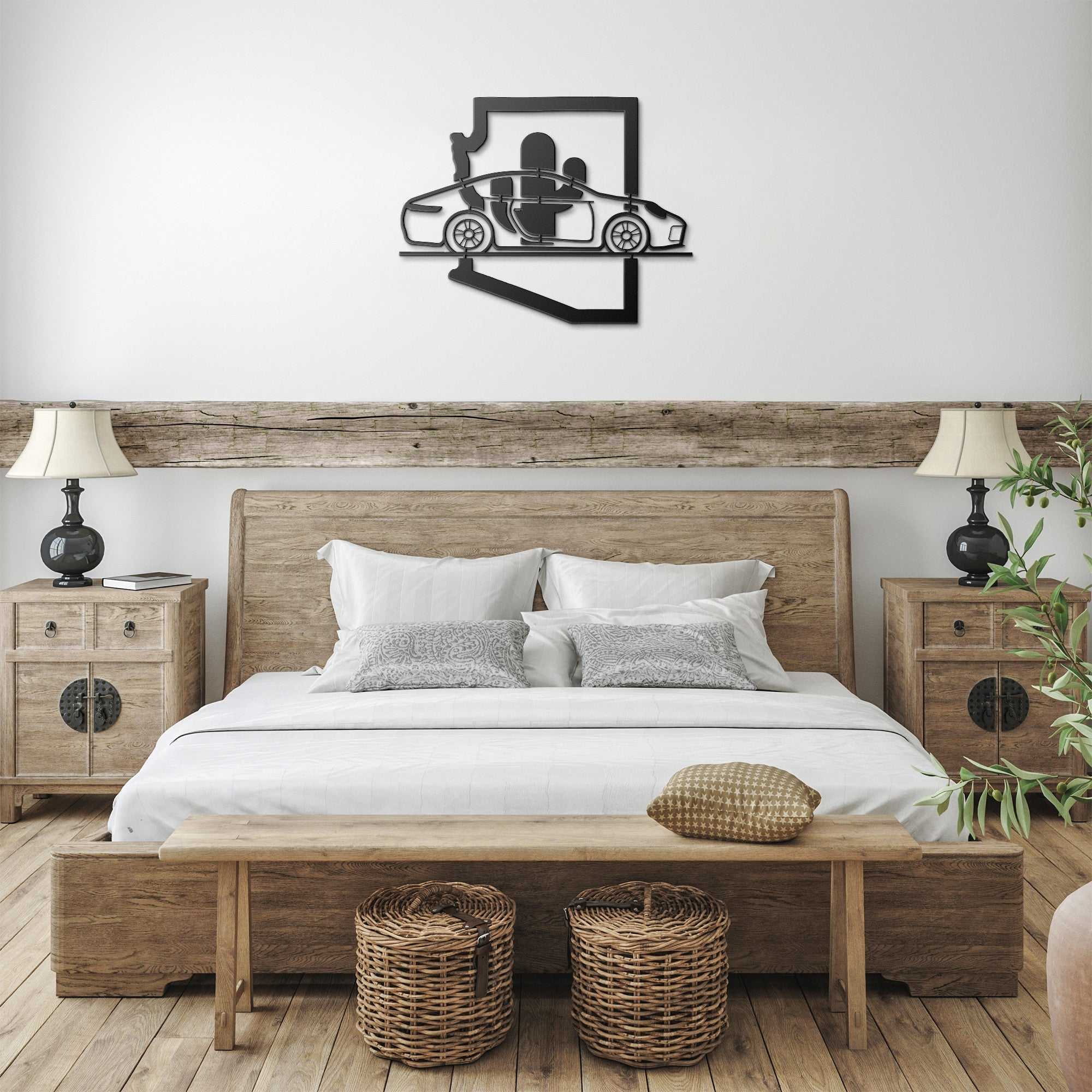 Nine Eleven Arizona cactus wall art made from powder-coated steel, available in five colors, durable for indoor and outdoor decor