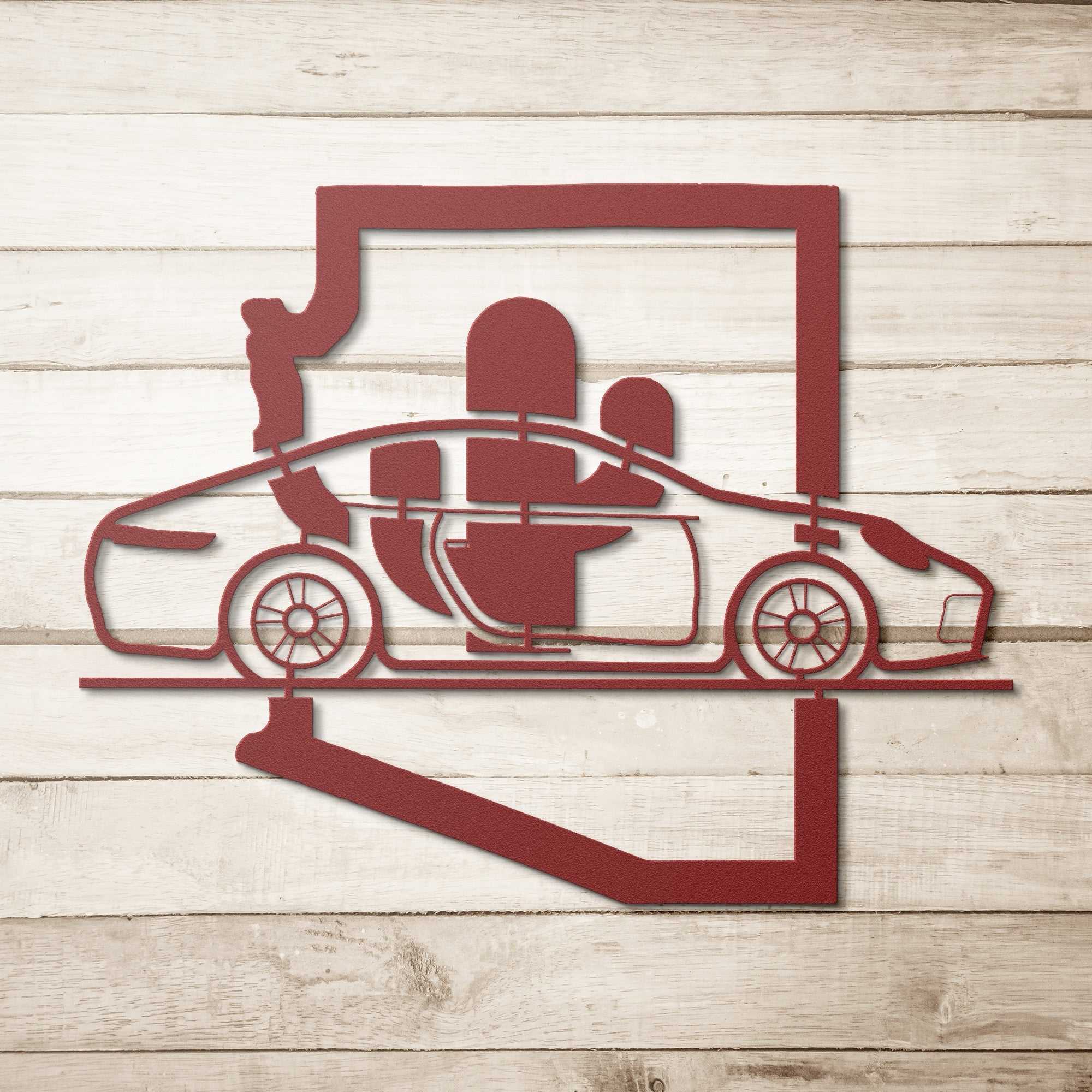 Nine Eleven Arizona cactus wall art made from durable powder-coated steel for indoor or outdoor automotive western decor