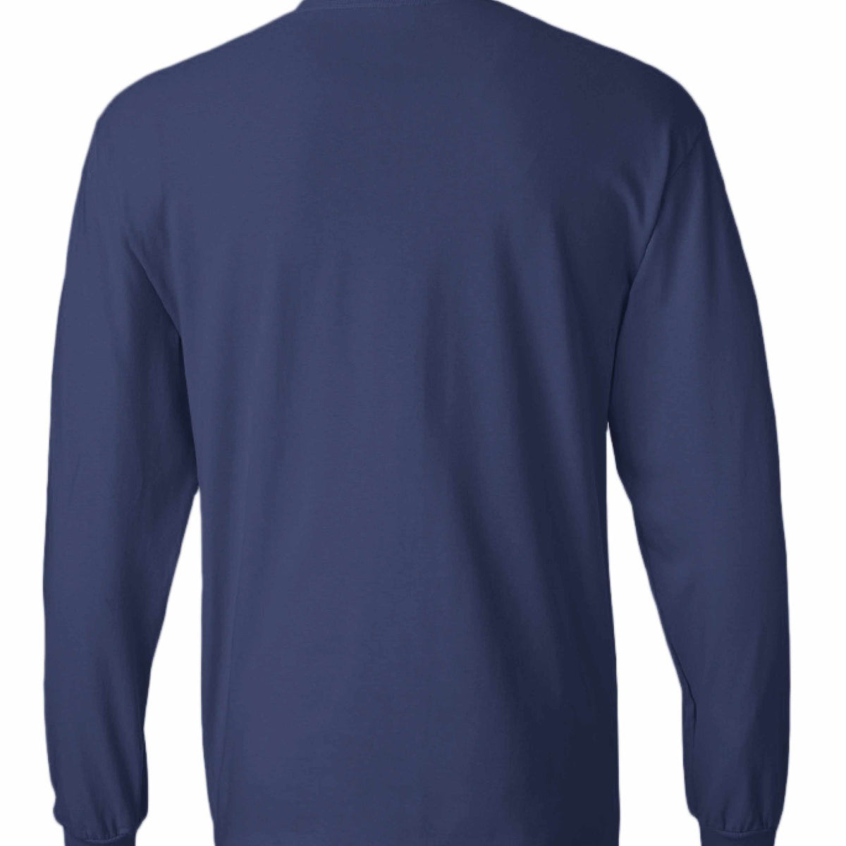 Motor Works long sleeve T-Shirt in navy blue, plain back, made of soft cotton, ideal for car lovers and automotive lifestyle enthusiasts.