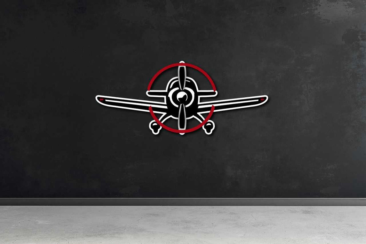 Metal Sign Aviation Multicolor Metal Sign Prop Plane - Prop and Piston