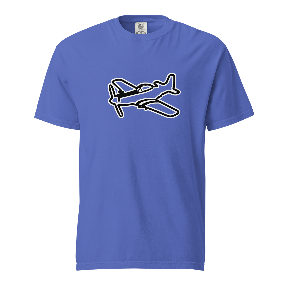P51 Black and White unisex heavyweight cotton t-shirt in black and white design