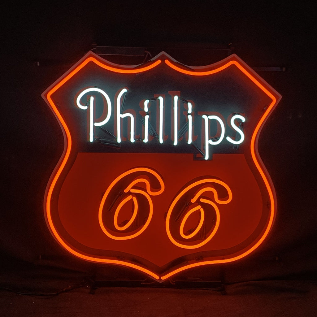 Phillips 66 Gasoline Neon Sign Light Glass - Prop and Piston