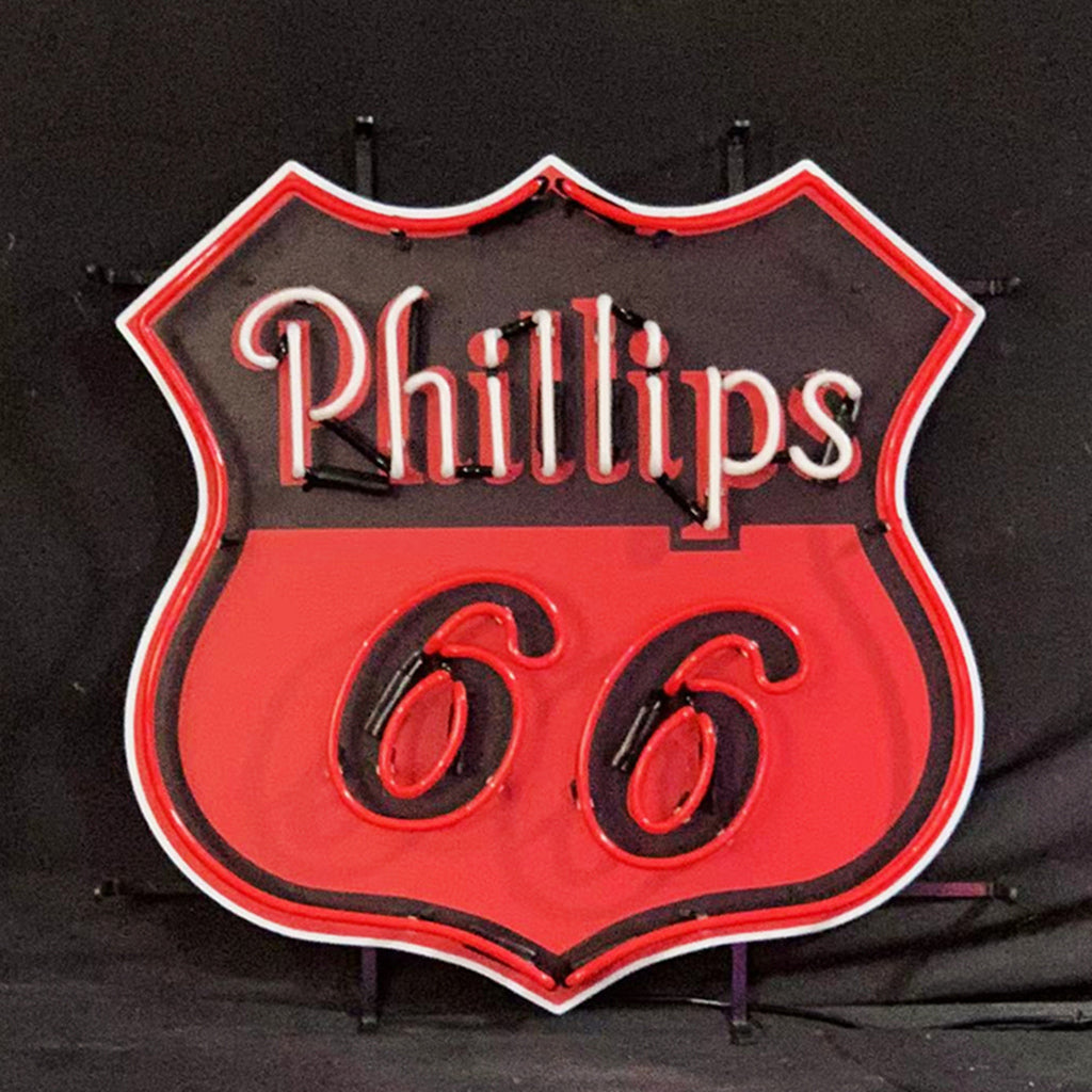 Phillips 66 Gasoline Neon Sign Light Glass - Prop and Piston