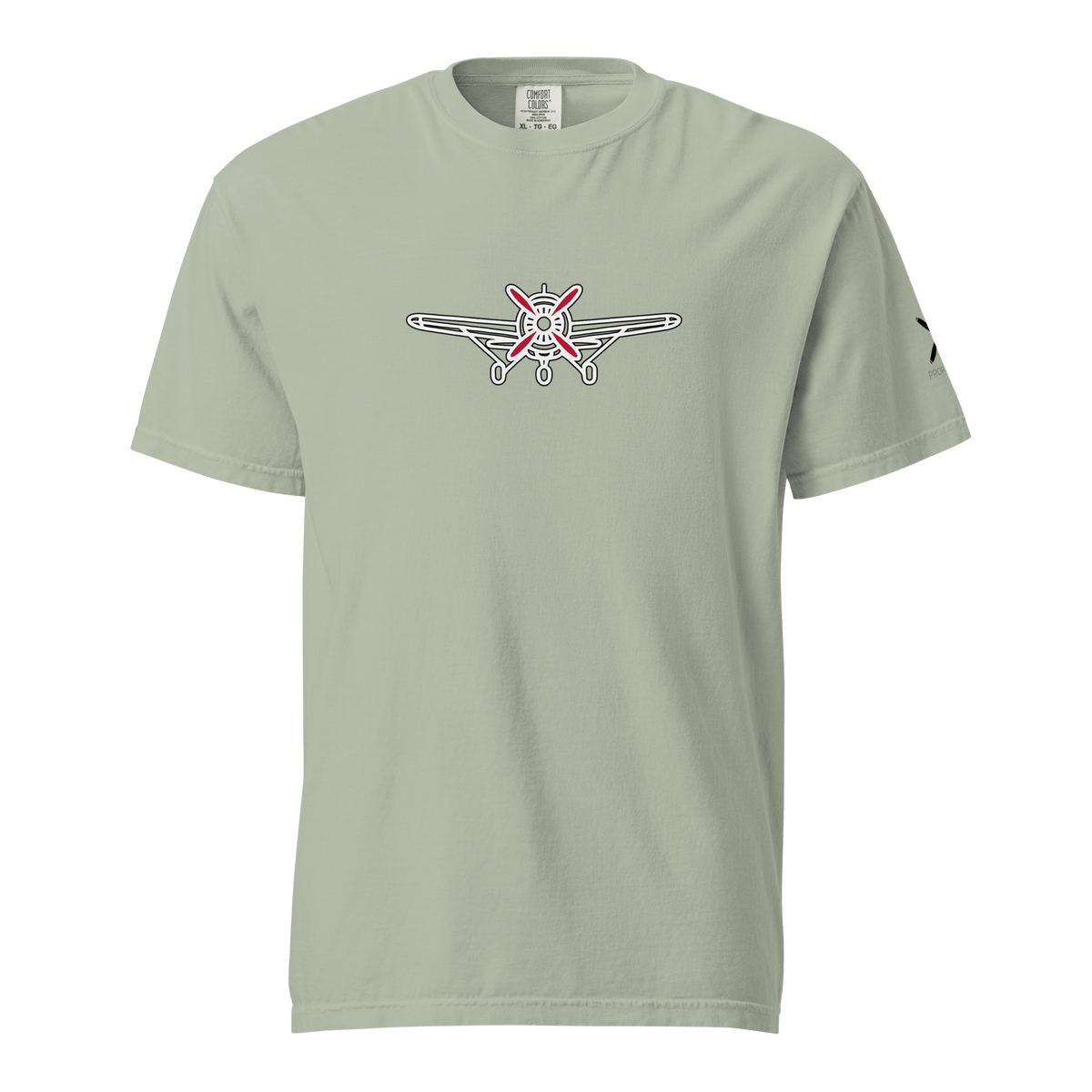 Plain white Plane 5 thick structured tee made of 100% ring-spun cotton with relaxed fit and durable double-needle stitching.