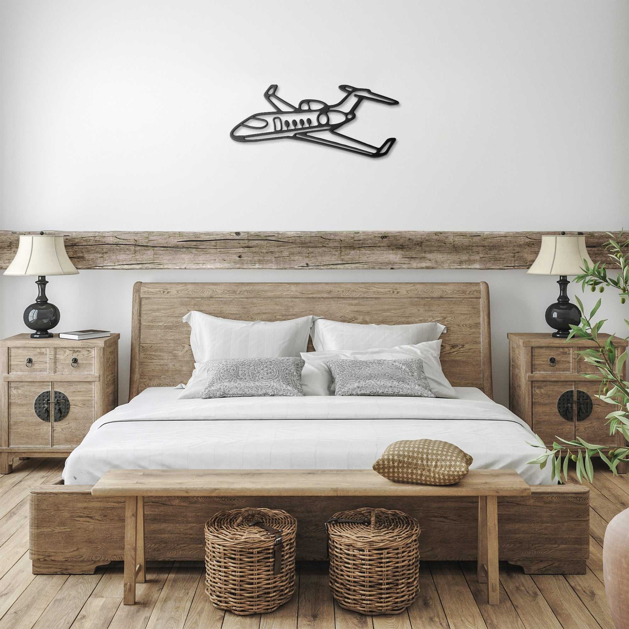 Elegant metal sign featuring private jet design for luxury decor