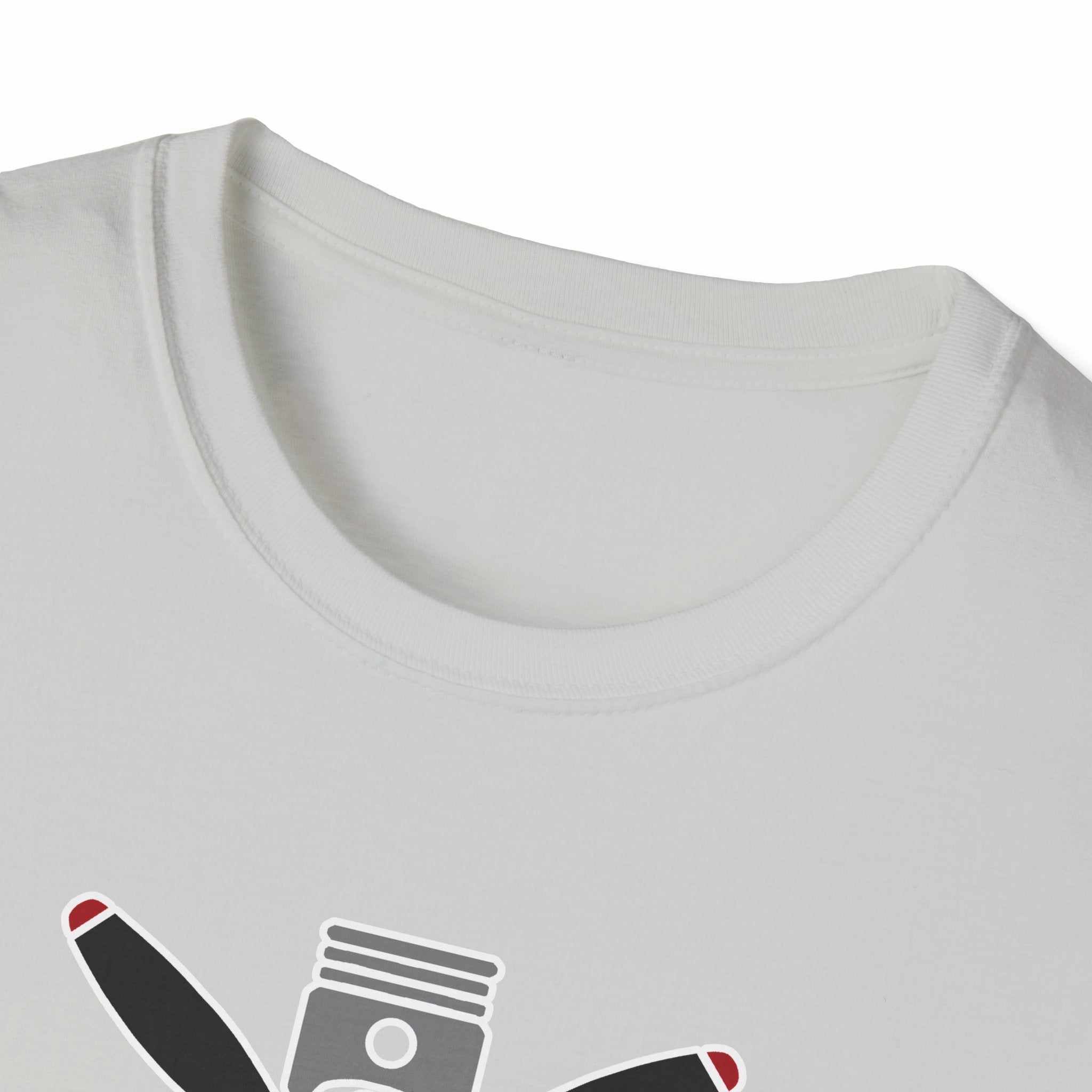 Prop and Piston T-Shirt unisex softstyle cotton tee with crew neckline and durable ribbed collar