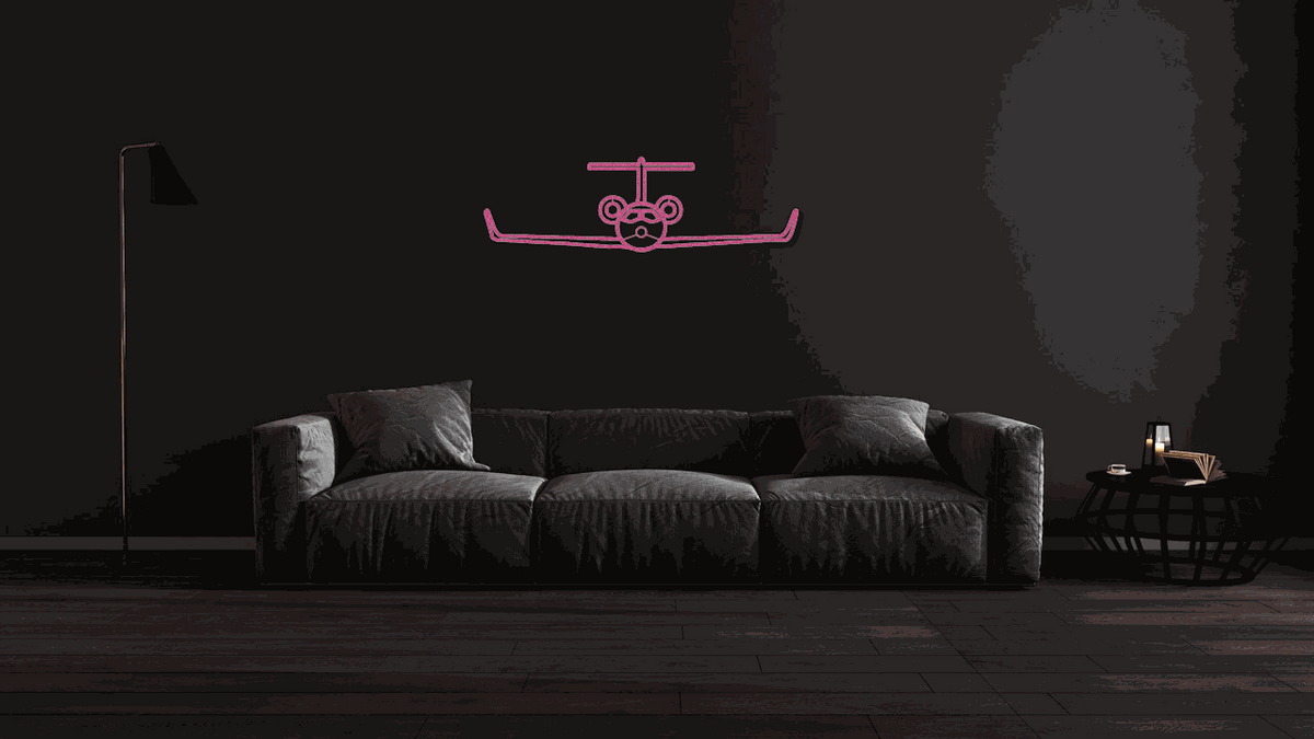 Metal wall art steel silhouette Jet #1 aircraft design in matte black finish