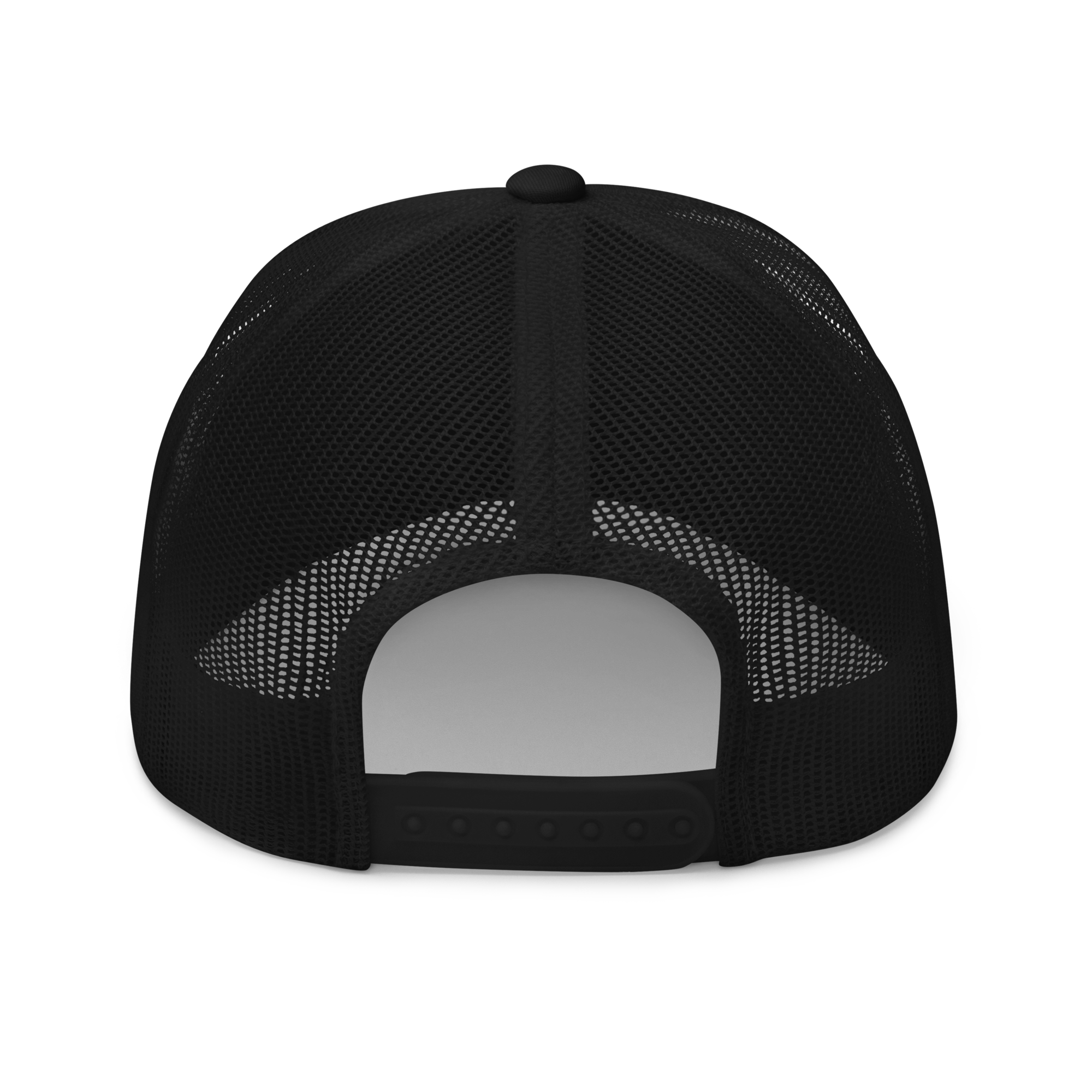 Back view of Flaps 15 Trucker Aviation Hat showcasing mesh design and adjustable closure.