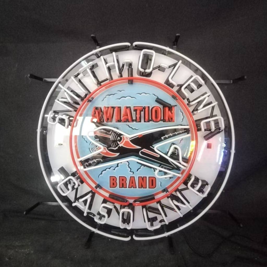 Blue Smith-o-lene Gasoline Aviation Brand Neon Signs Light - Prop and Piston