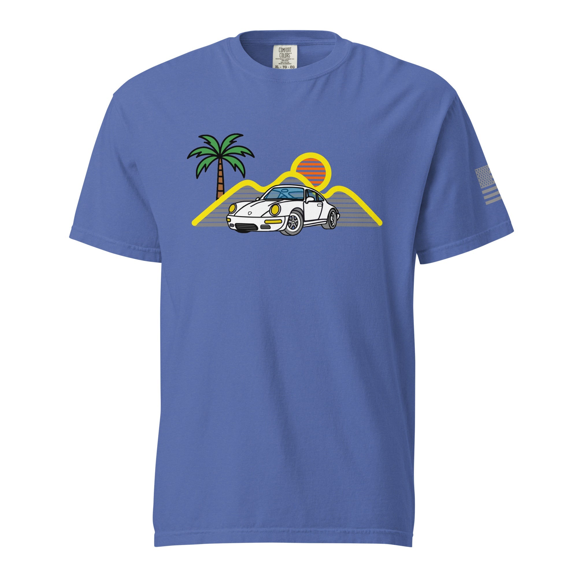 Sports Car Sunset Palm Tree T-Shirt - Prop and Piston