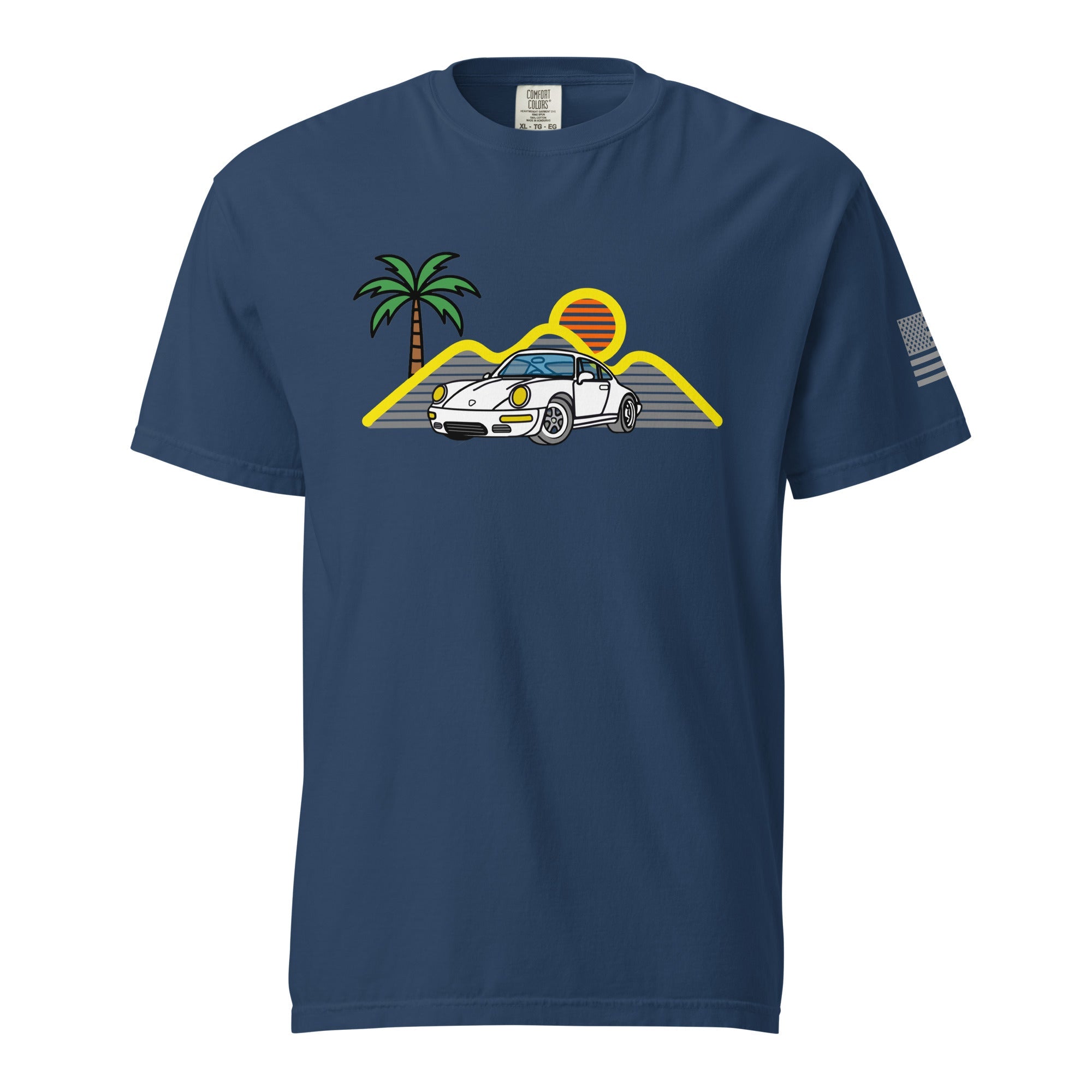 Sports Car Sunset Palm Tree T-Shirt - Prop and Piston