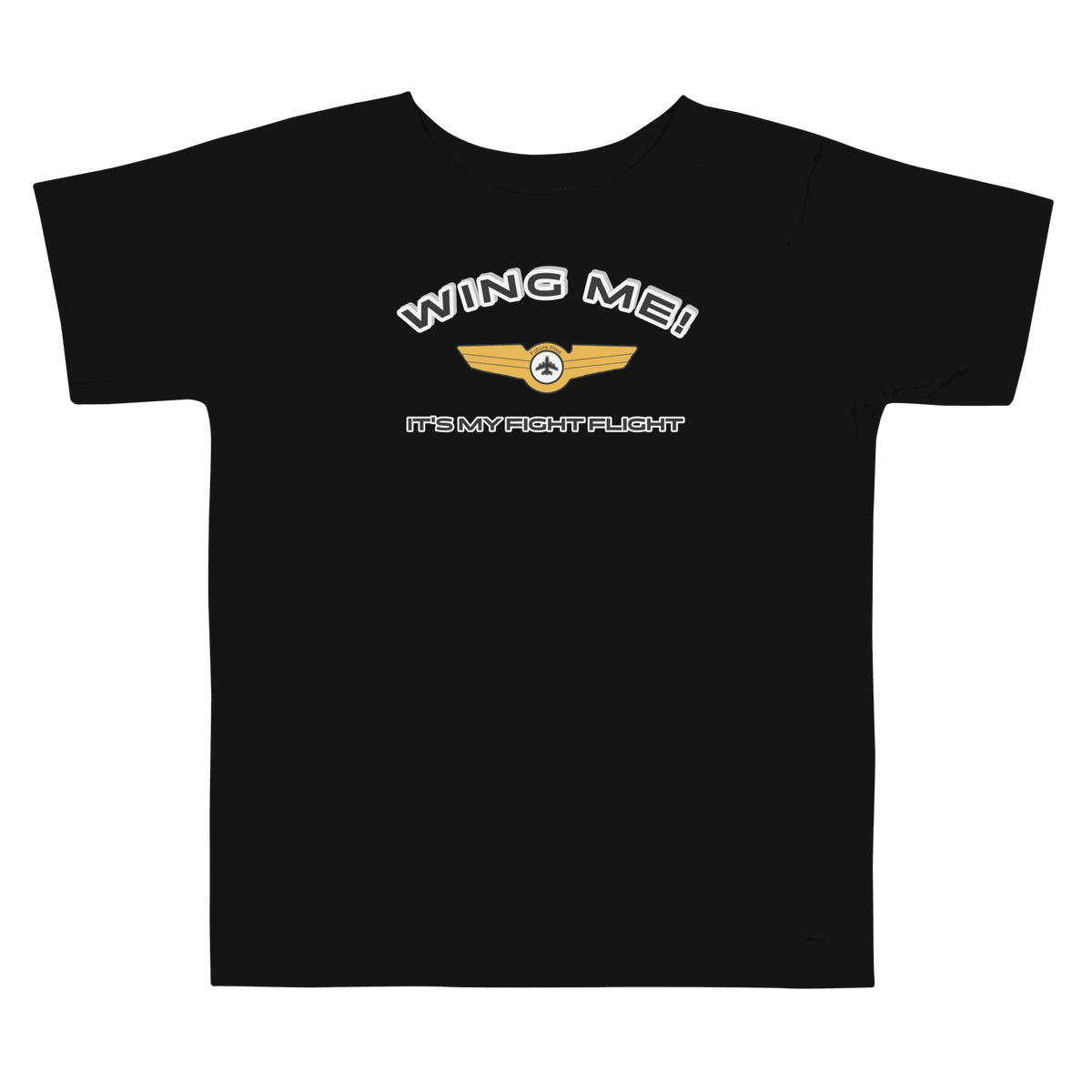 Cute Travel ToddlerTee with "Wing Me! It's My First Flight" slogan for baby's first flight gift