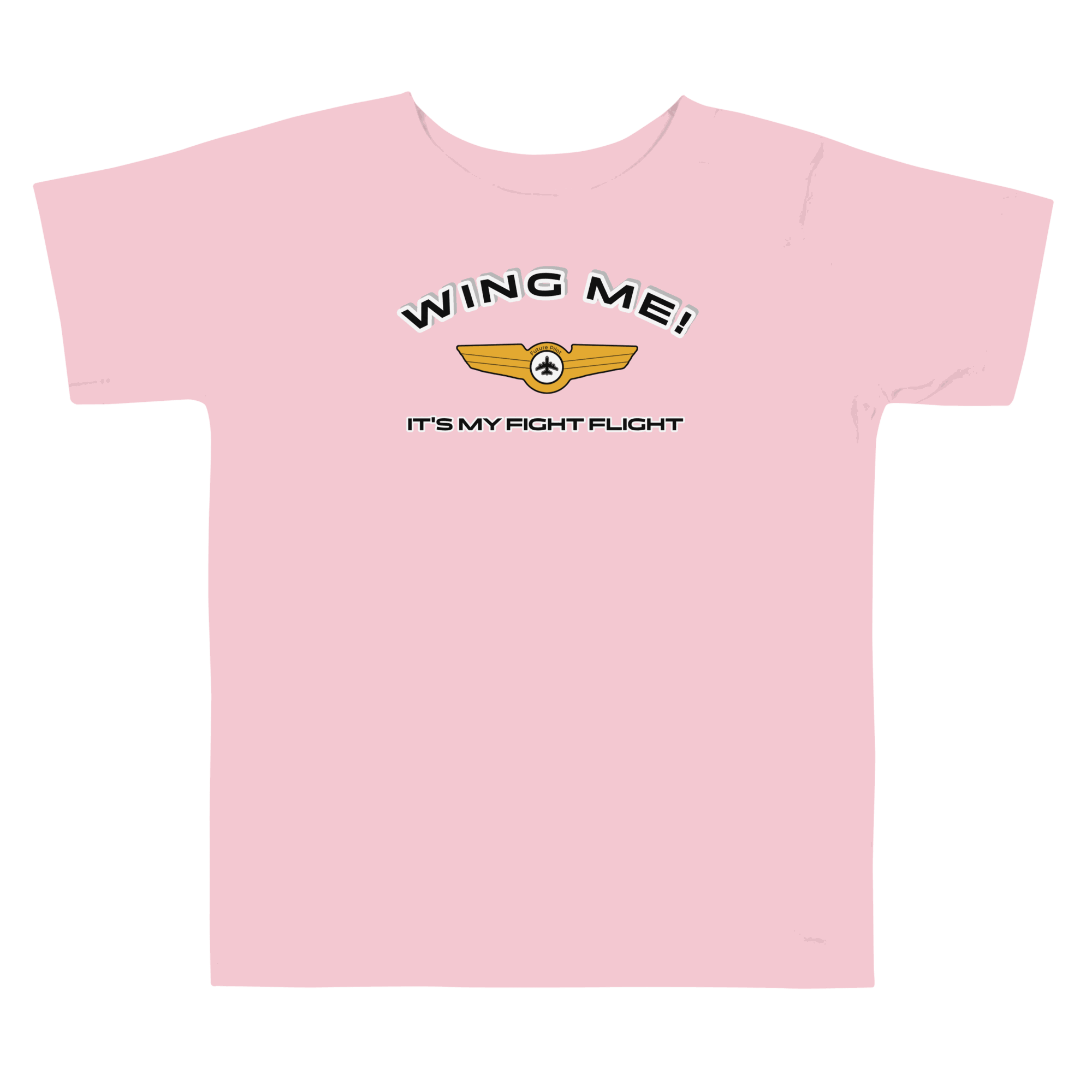 Travel ToddlerTee baby shirt with "Wing Me! It’s My First Flight" slogan for toddler travel milestones