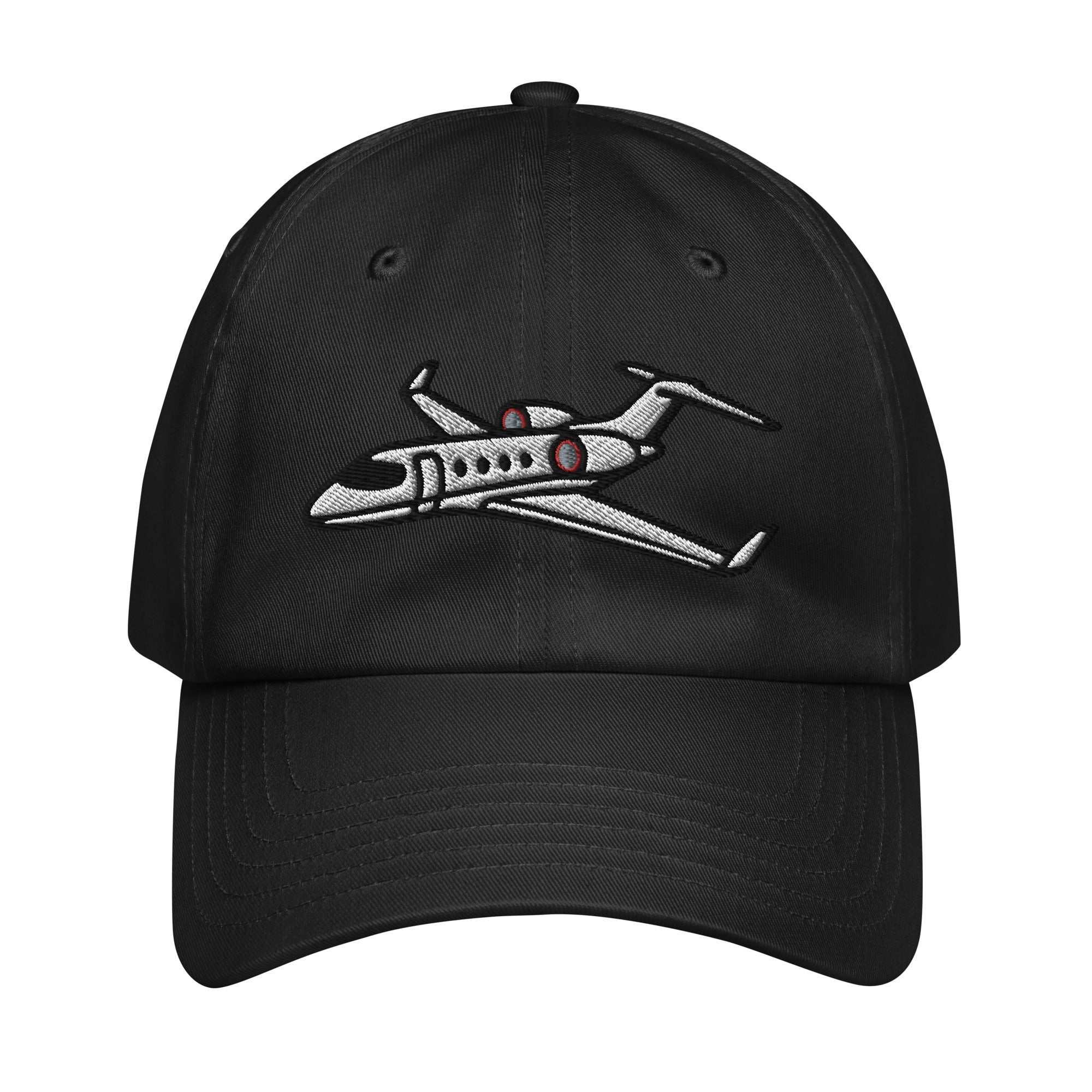 Under Armour Jet Set black dad hat with embroidered airplane logo and curved visor