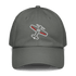 Gray adjustable aviation pilot hat with embroidered airplane design