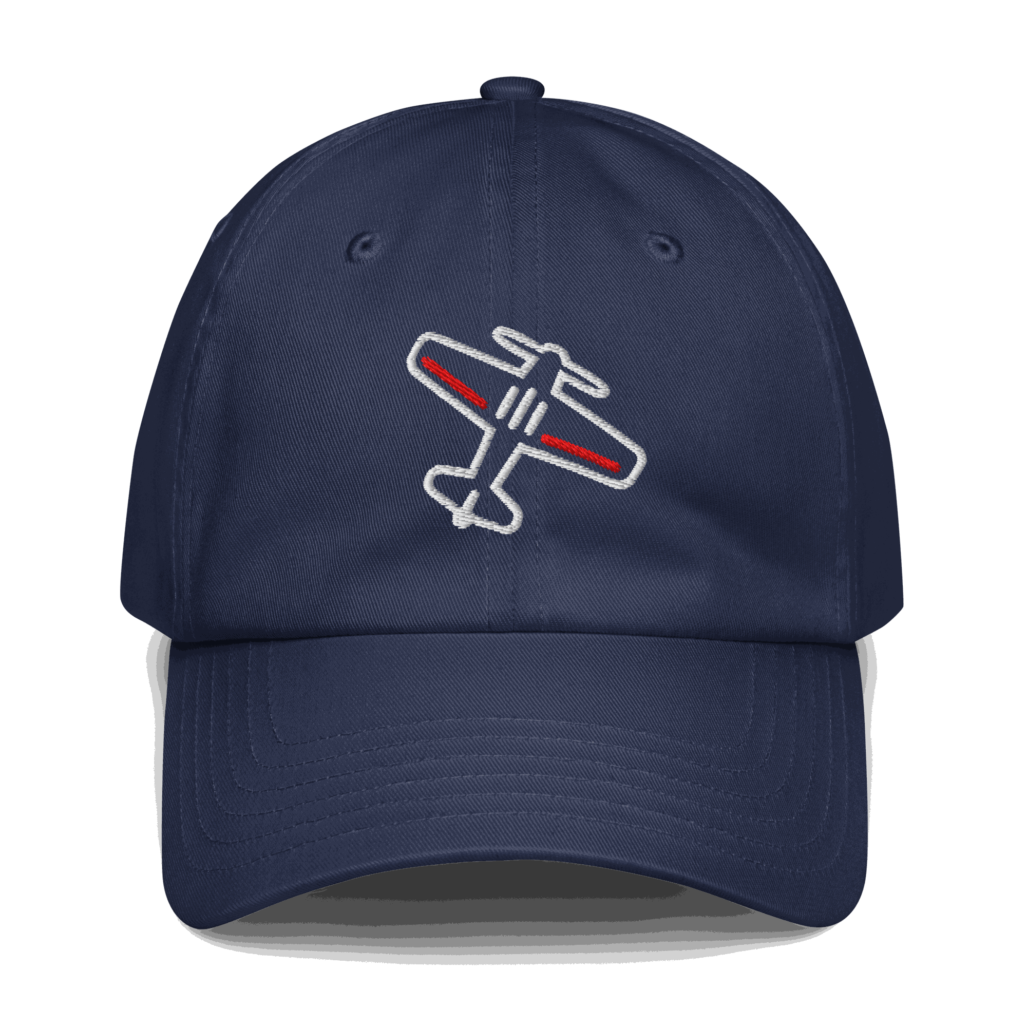 Navy blue adjustable Aviation Pilot Hat with embroidered airplane design