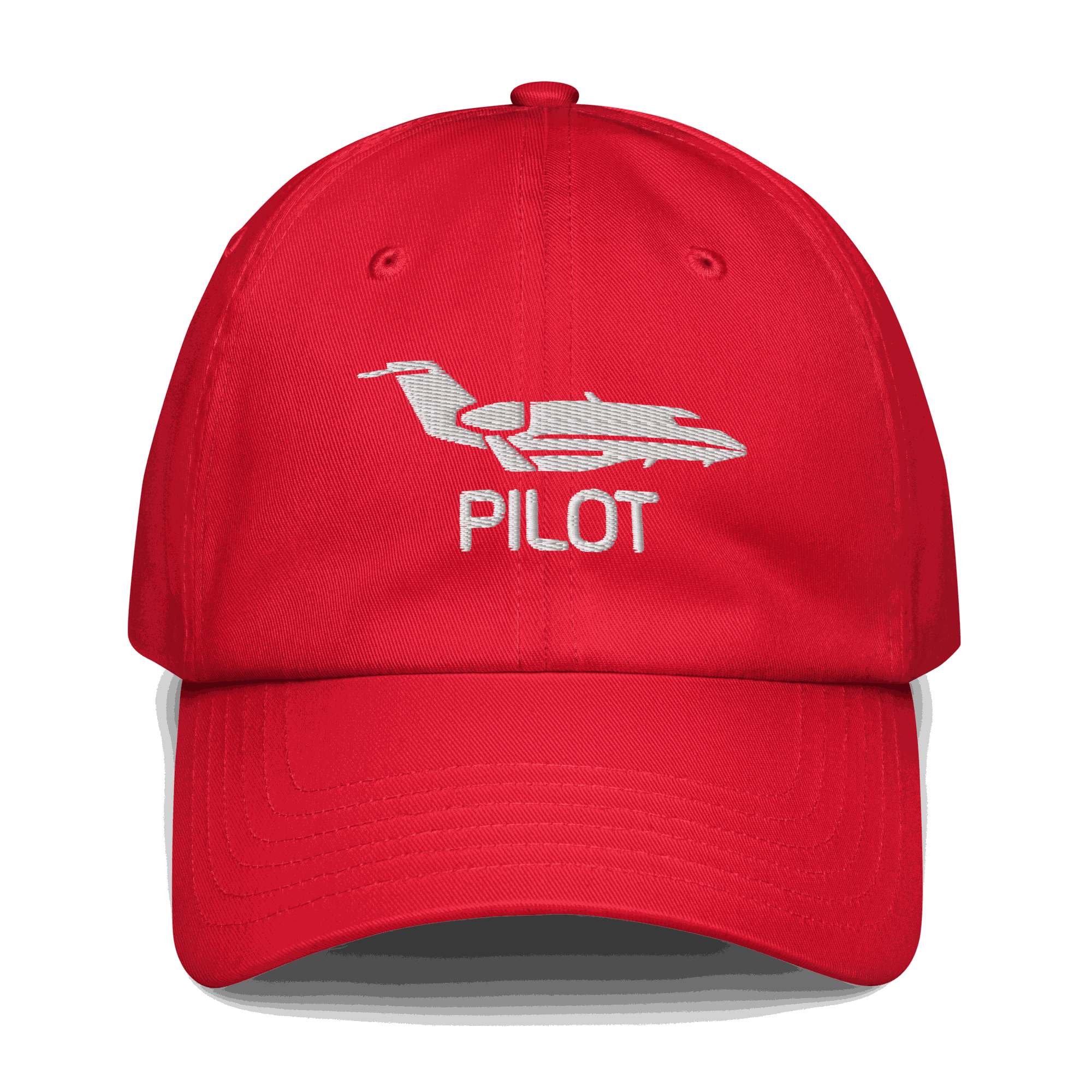 Adjustable embroidered aviation pilot hat in cotton twill with pre-curved bill and "C" logo