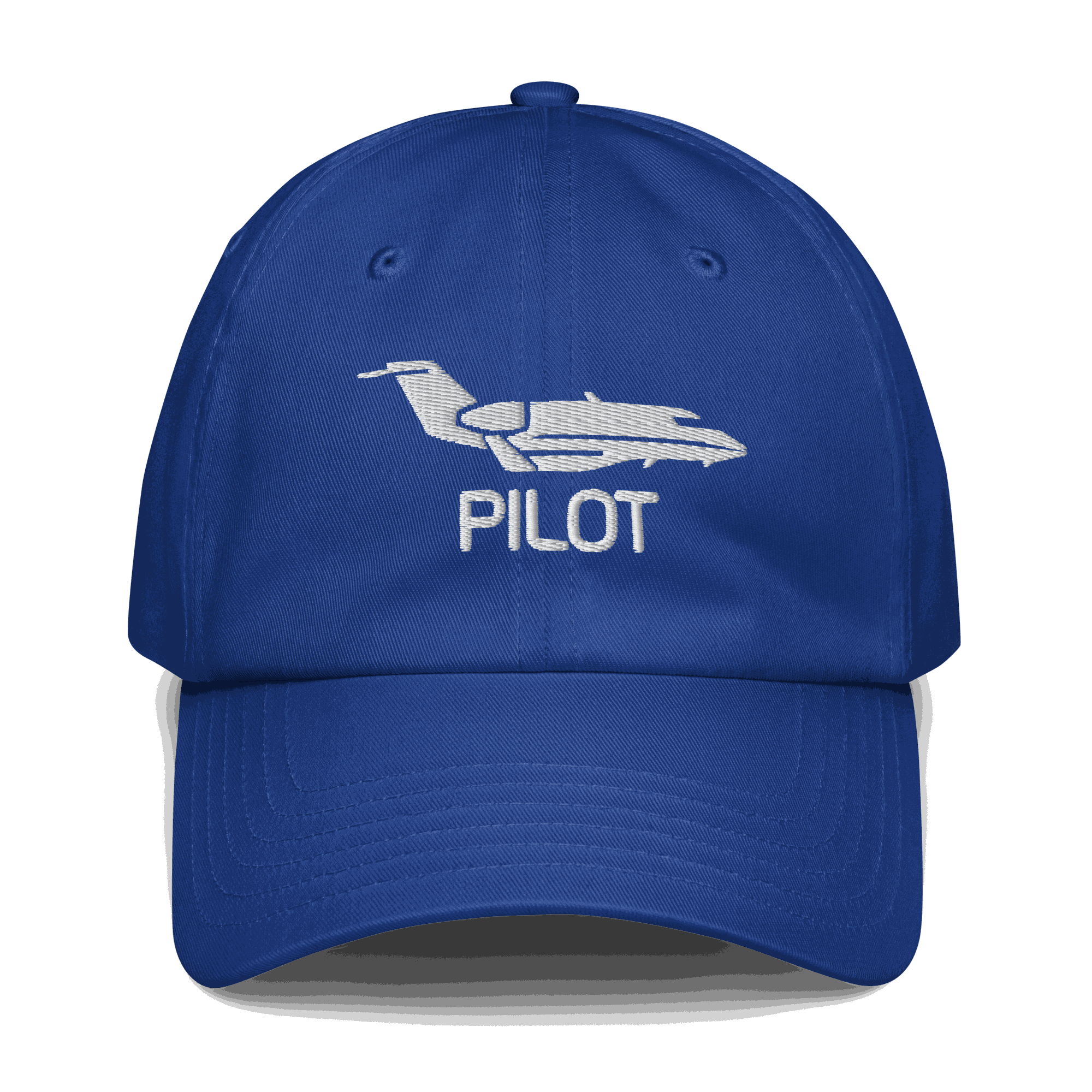 Adjustable embroidered aviation pilot hat in grey with cotton twill and pre-curved bill