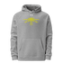 Gray Prop Plane Under Armour® hoodie with yellow plane graphic and front pouch pocket