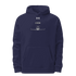 Jet Set Crew Under Armour navy blue fleece hoodie with front pouch pocket and embroidered logo