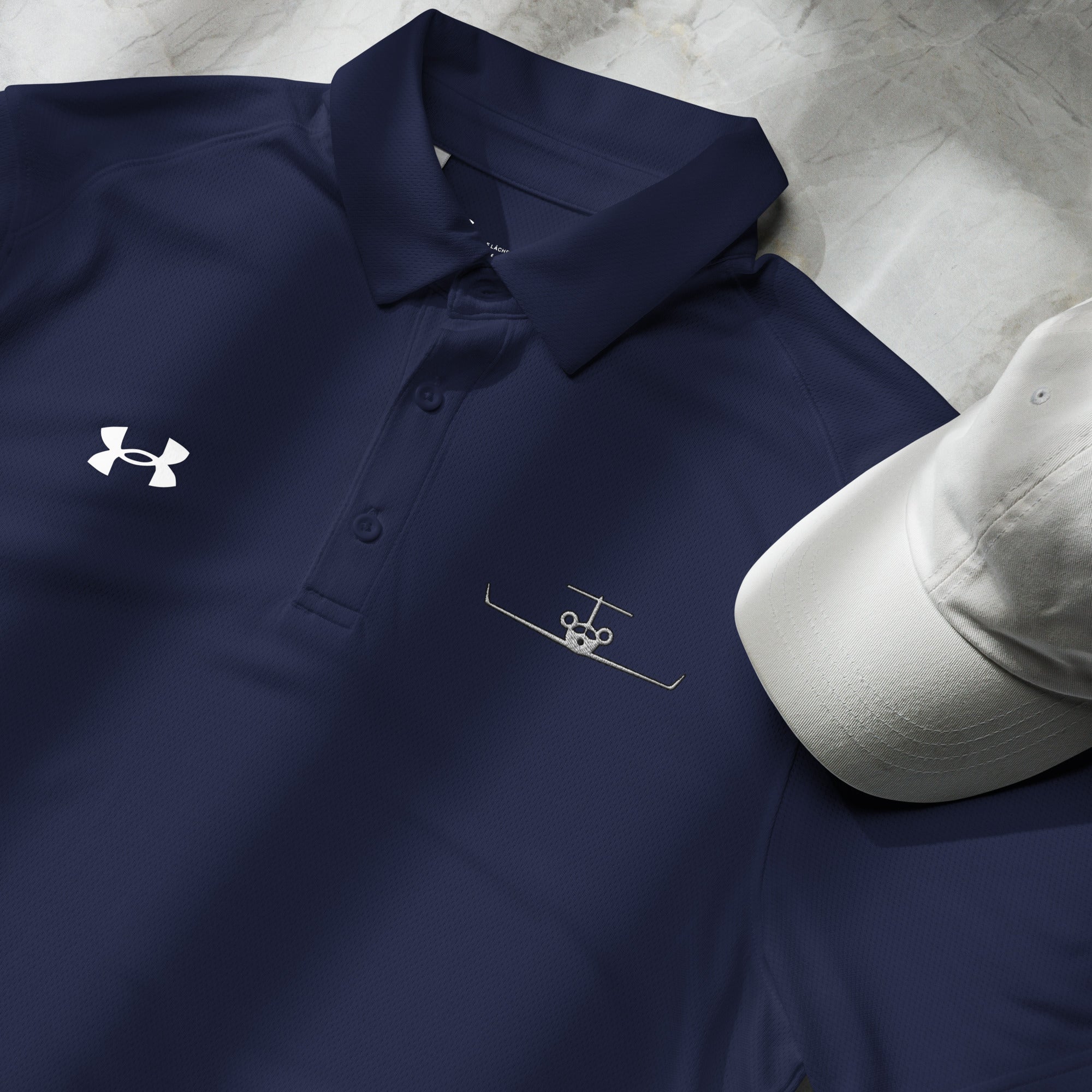 Jet Set Under Armour® men's polo - Prop and Piston