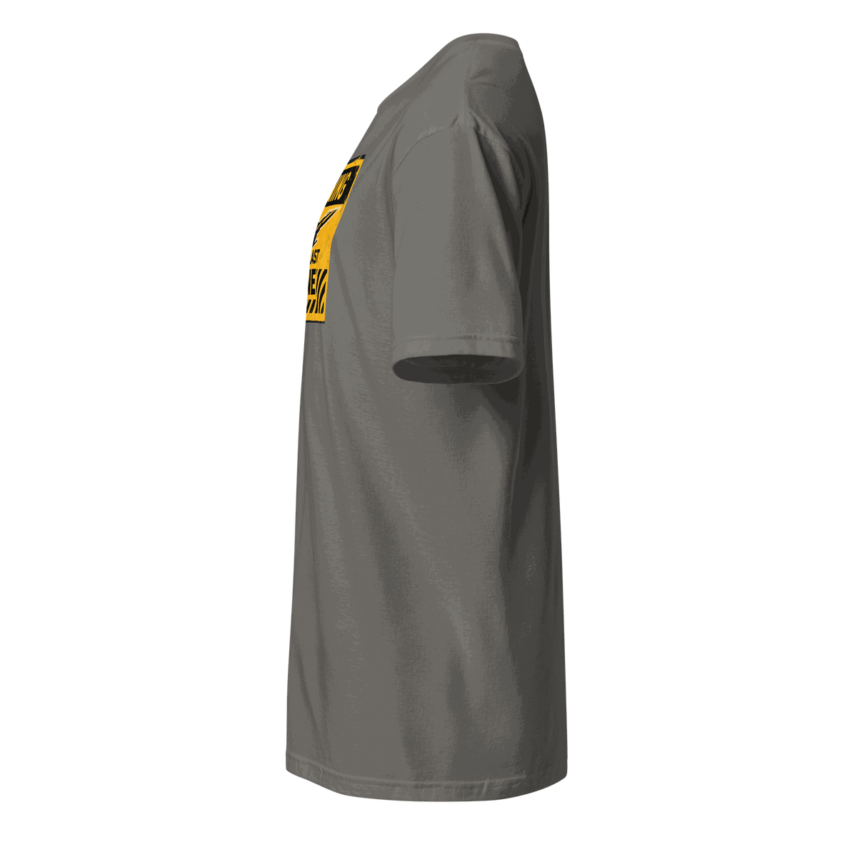 Side view of gray Jet Blast Zone t-shirt for pilot gift
