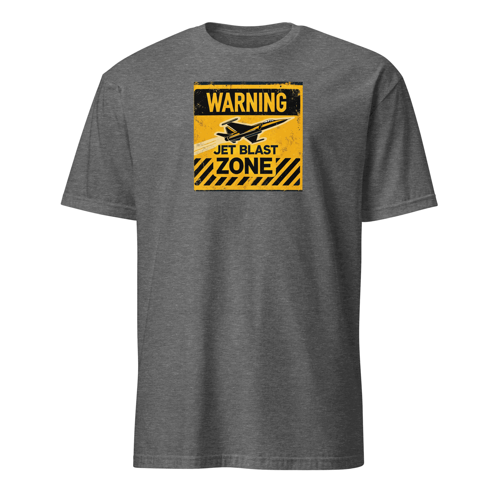 Jet Blast Zone warning graphic pilot gift t-shirt in gray