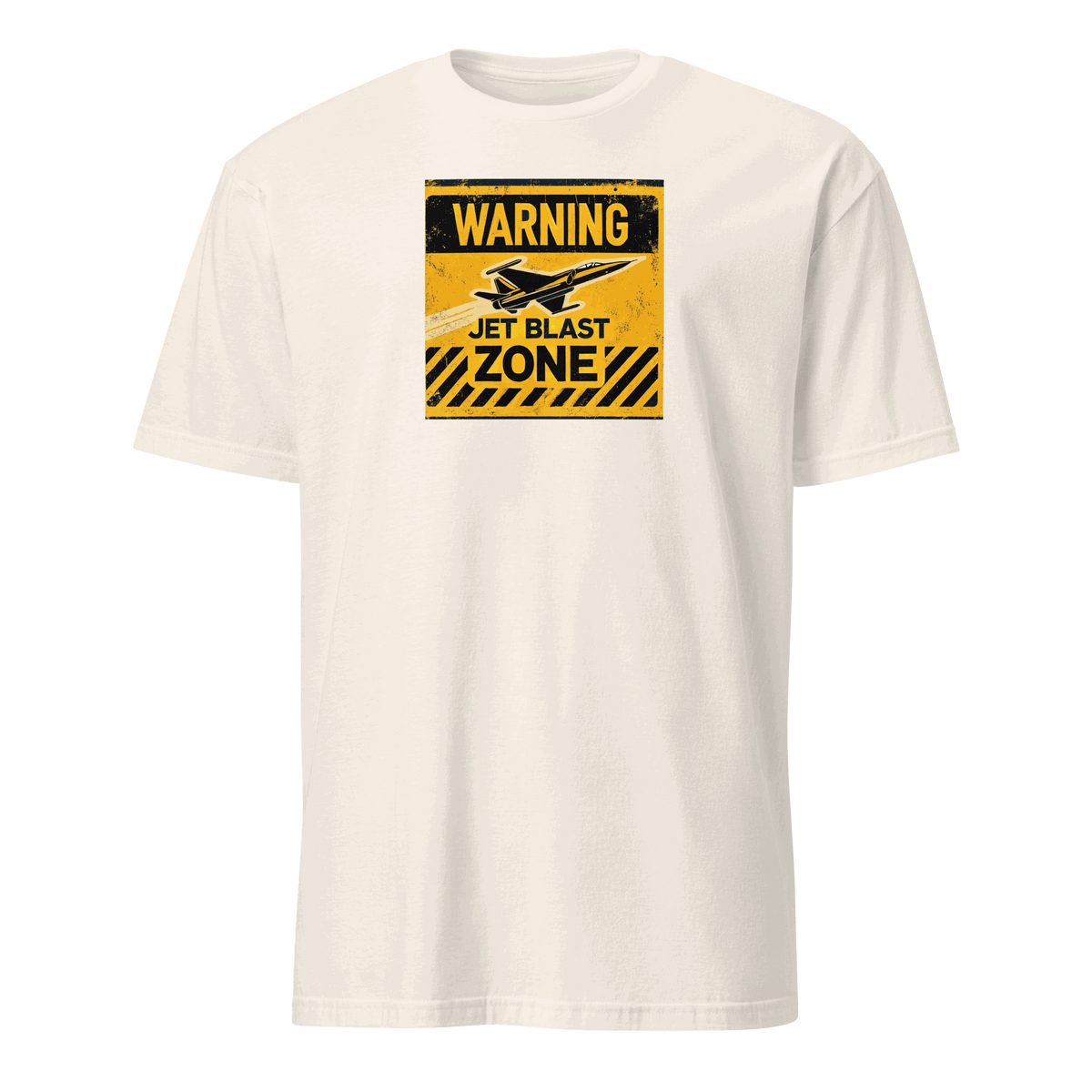Jet Blast Zone warning sign graphic t-shirt pilot gift for aviation fans
