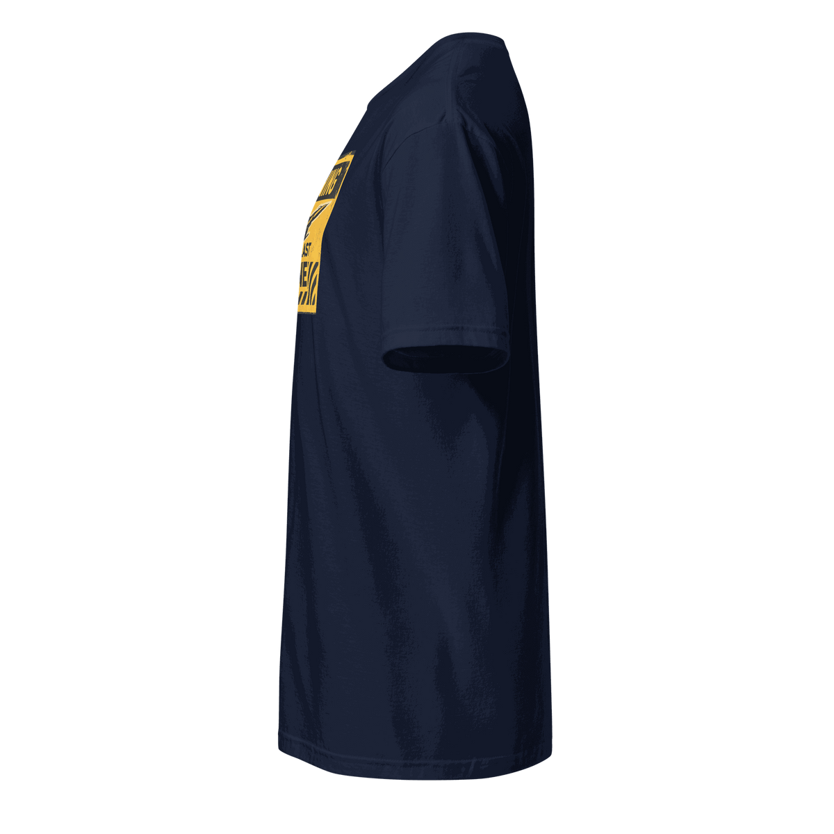 Navy blue Jet Blast Zone t-shirt side view pilot gift clothing